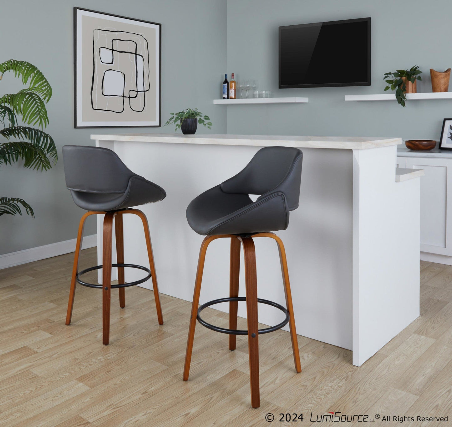 Majestic Office Furniture 30" Fixed-Height Barstool - Set of 2