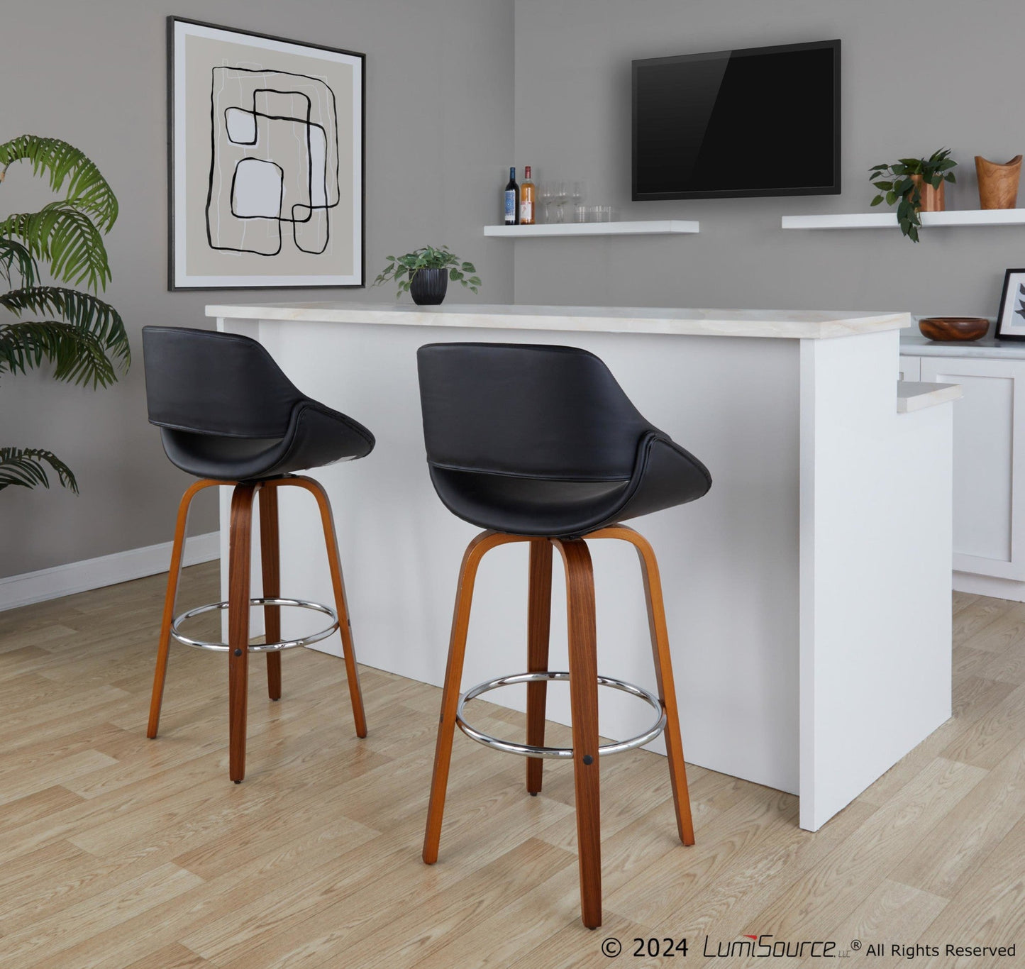 Majestic Office Furniture 30" Fixed-Height Barstool - Set of 2