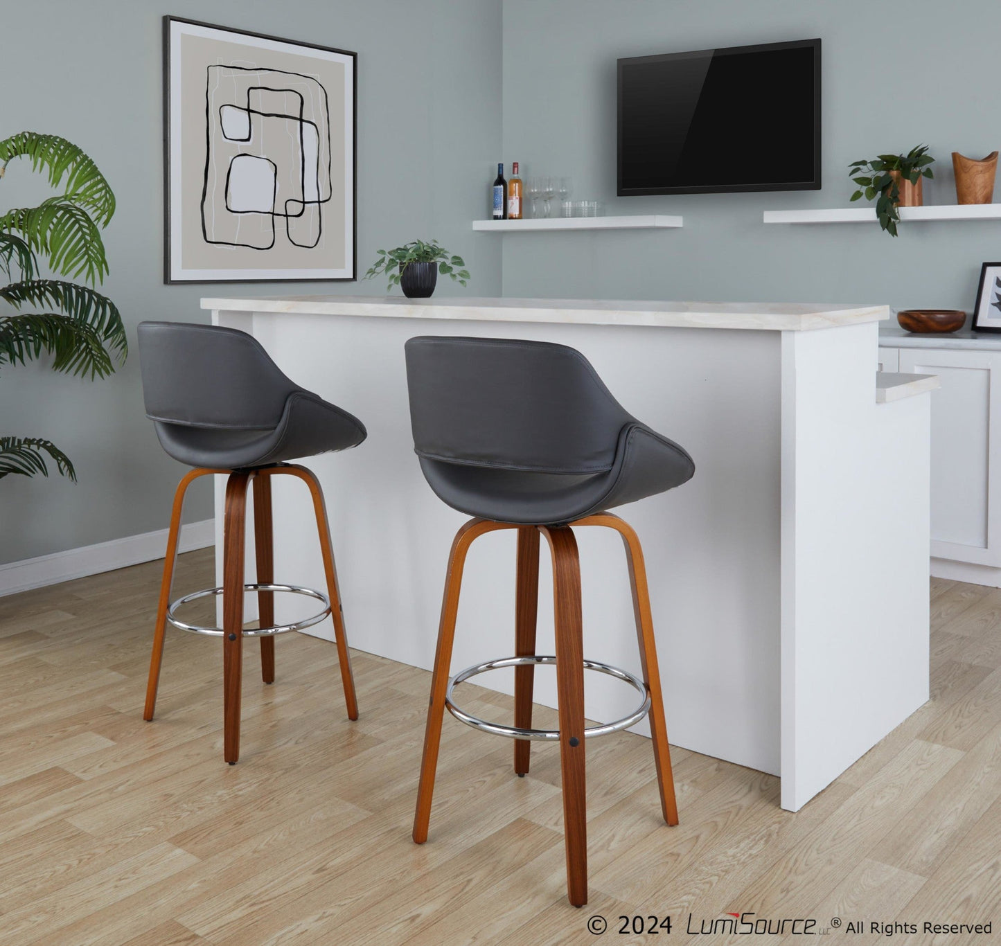 Majestic Office Furniture 30" Fixed-Height Barstool - Set of 2
