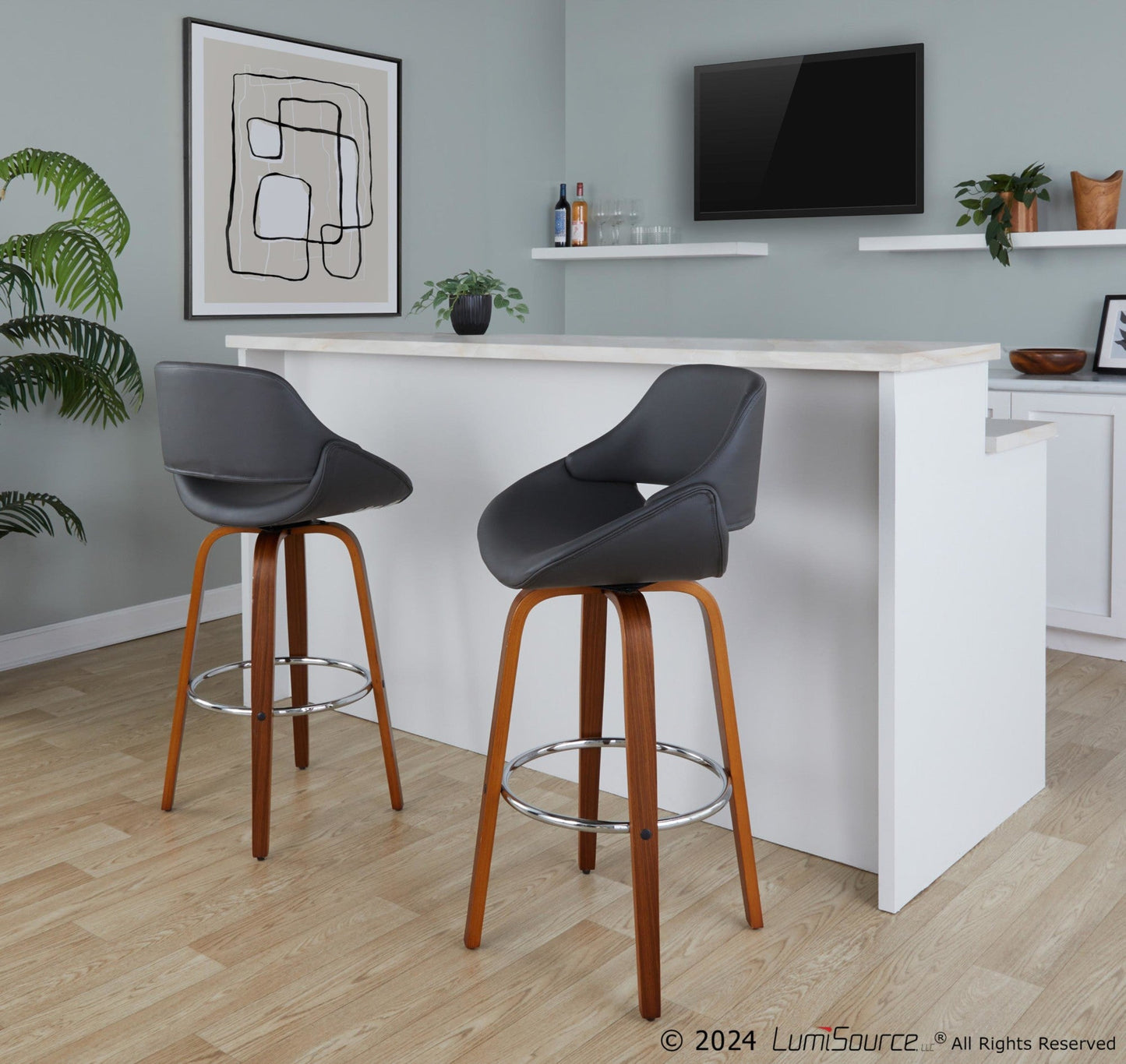 Majestic Office Furniture 30" Fixed-Height Barstool - Set of 2