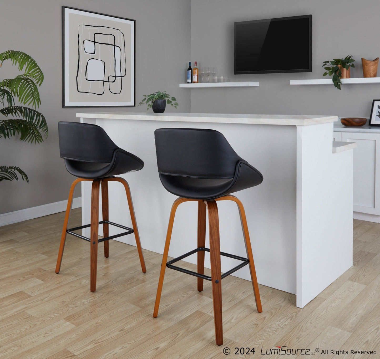 Majestic Office Furniture 30" Fixed-Height Barstool - Set of 2
