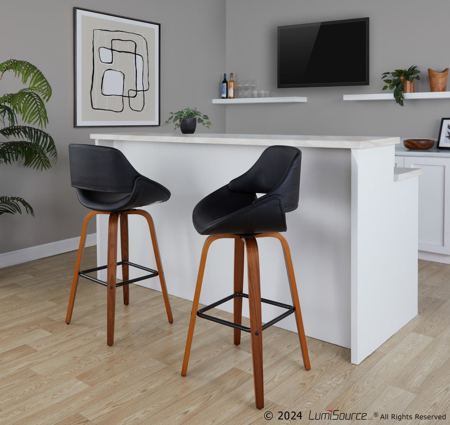 Majestic Office Furniture 30" Fixed-Height Barstool - Set of 2