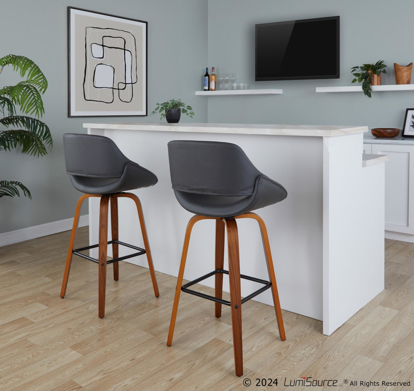 Majestic Office Furniture 30" Fixed-Height Barstool - Set of 2