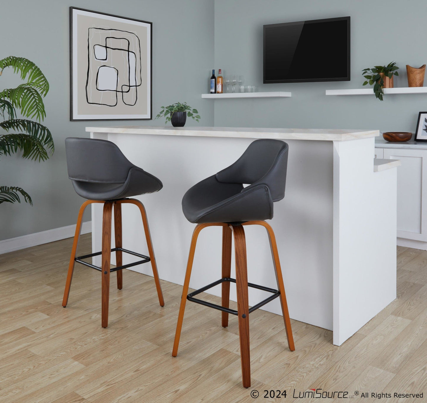 Majestic Office Furniture 30" Fixed-Height Barstool - Set of 2