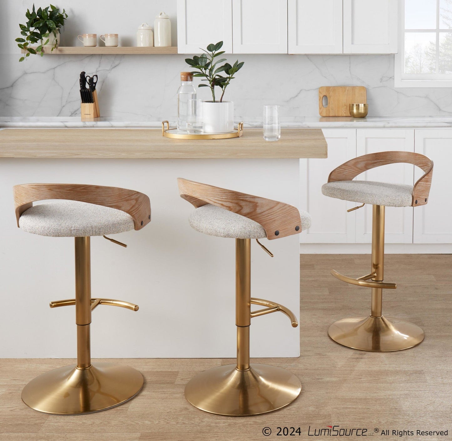 Majestic Office Furniture Adjustable Barstool - Set of 2
