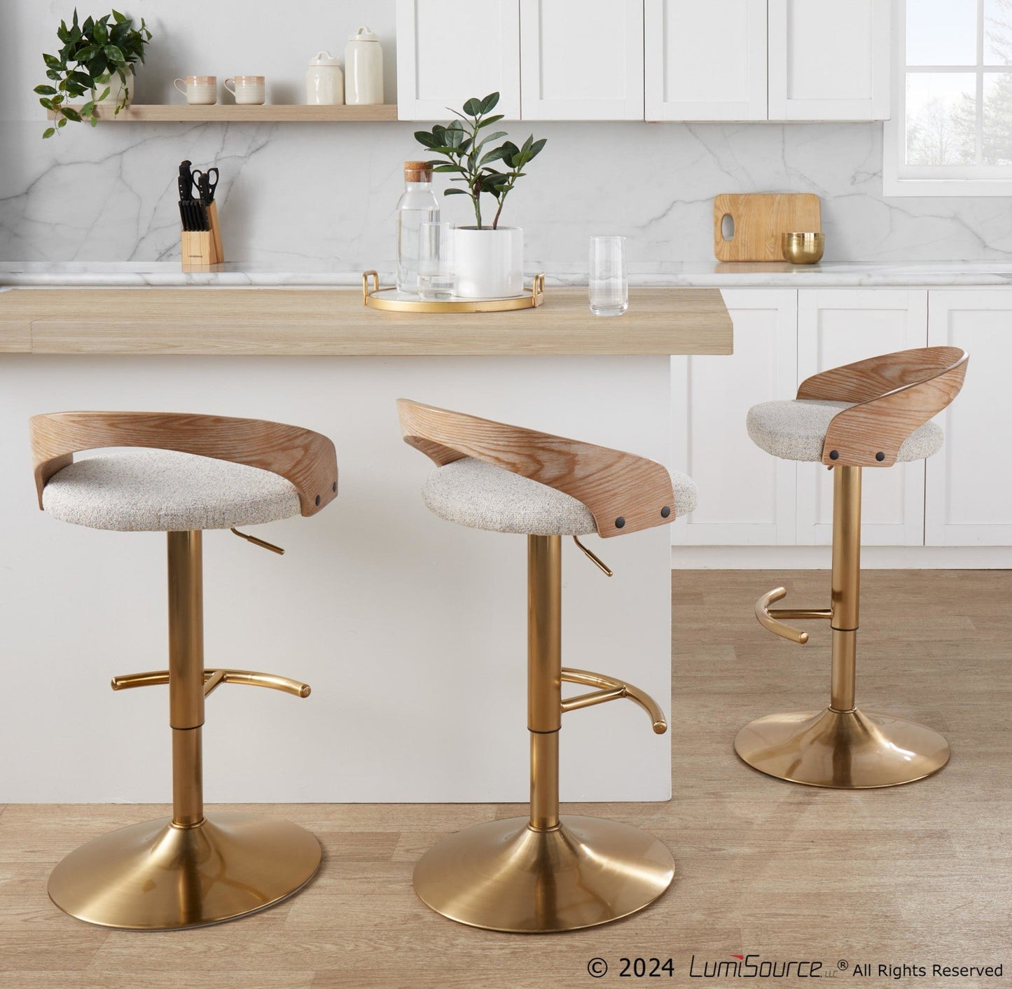 Majestic Office Furniture Adjustable Barstool - Set of 2