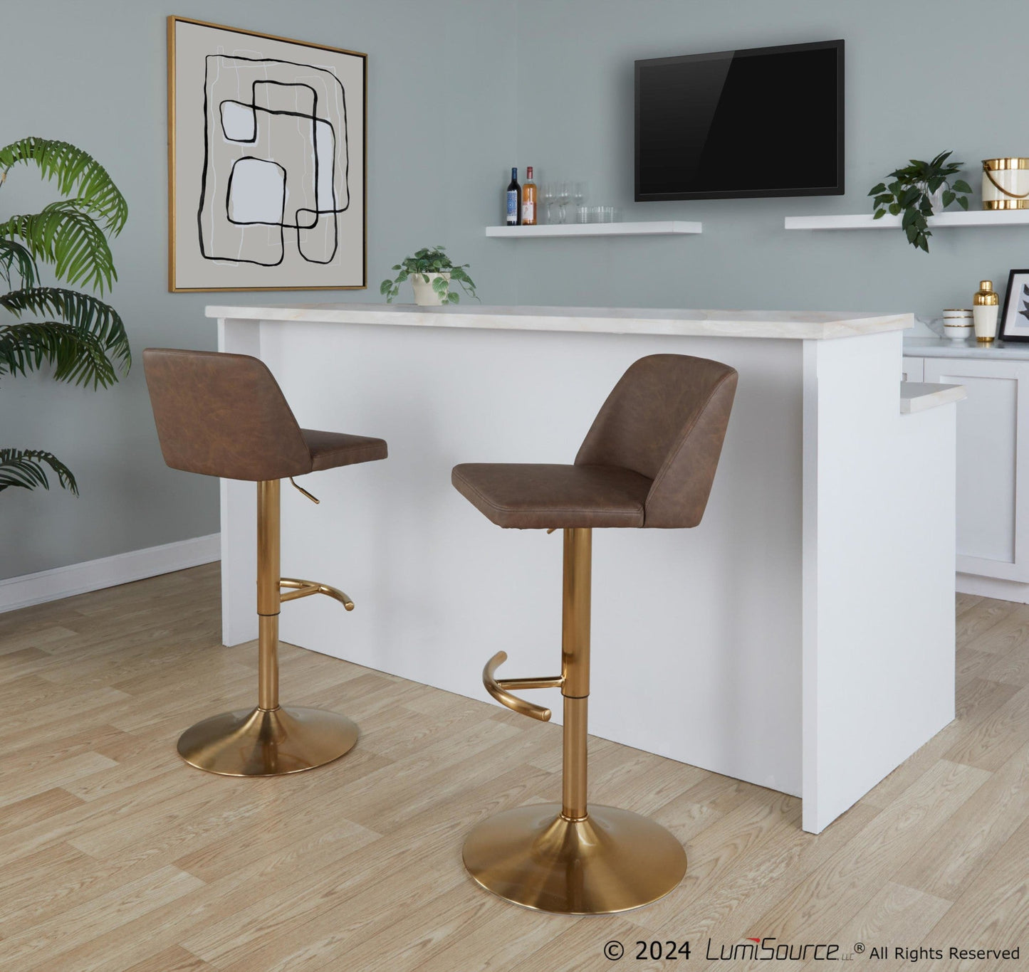 Majestic Office Furniture Adjustable Barstool - Set of 2