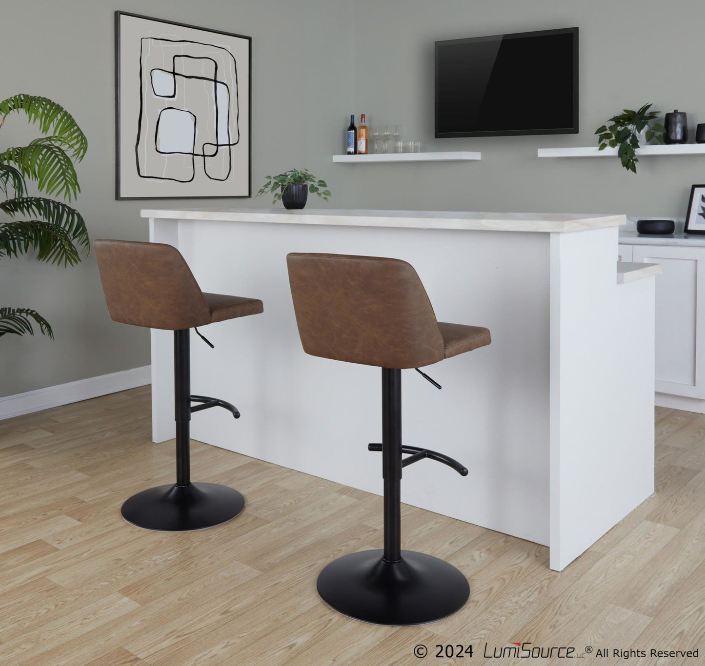 Majestic Office Furniture Adjustable Barstool - Set of 2