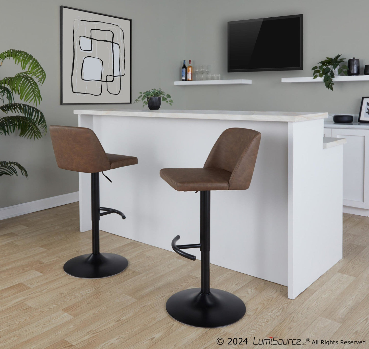 Majestic Office Furniture Adjustable Barstool - Set of 2