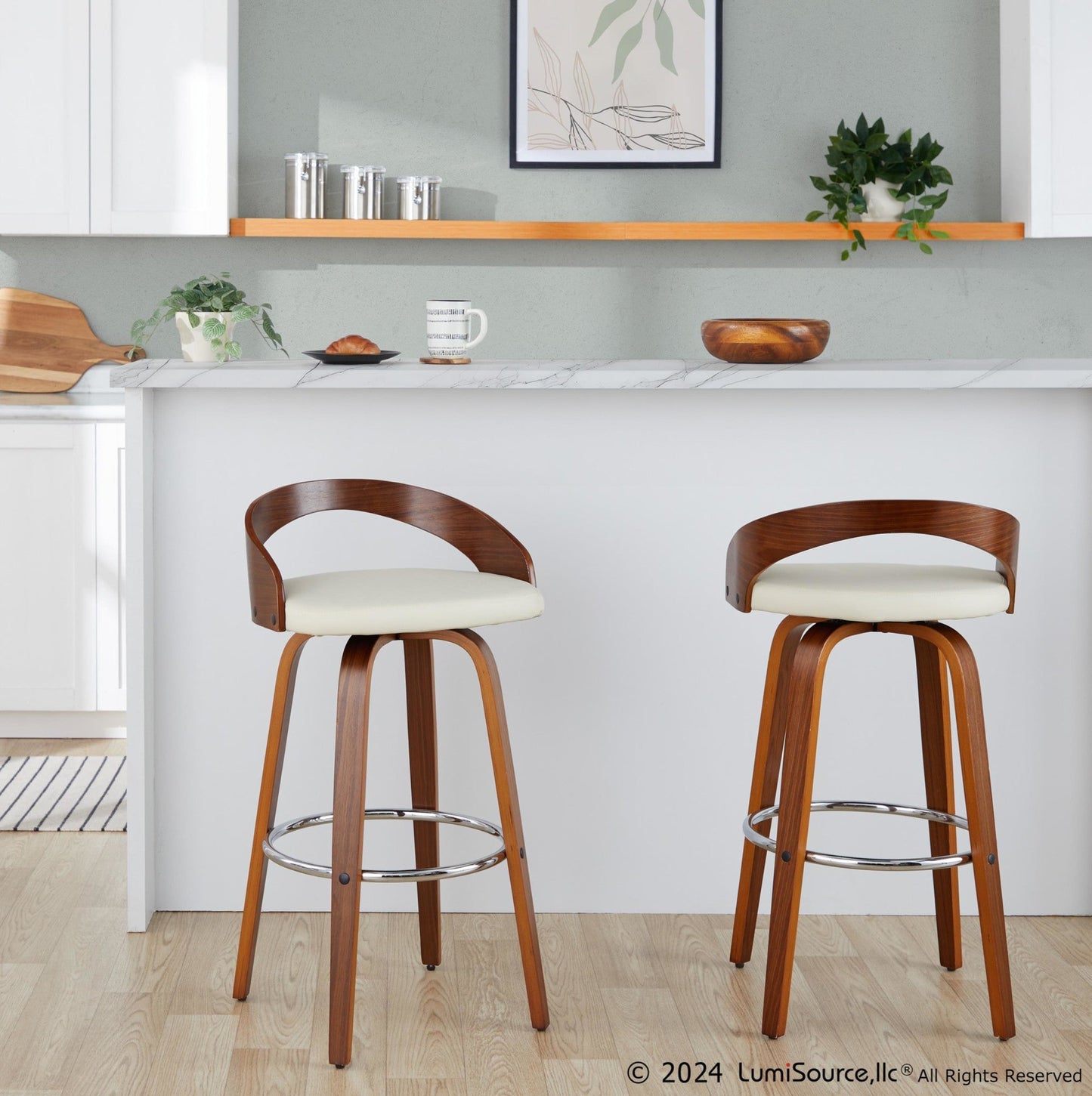 Majestic Office Furniture 30" Fixed-Height Barstool - Set of 2