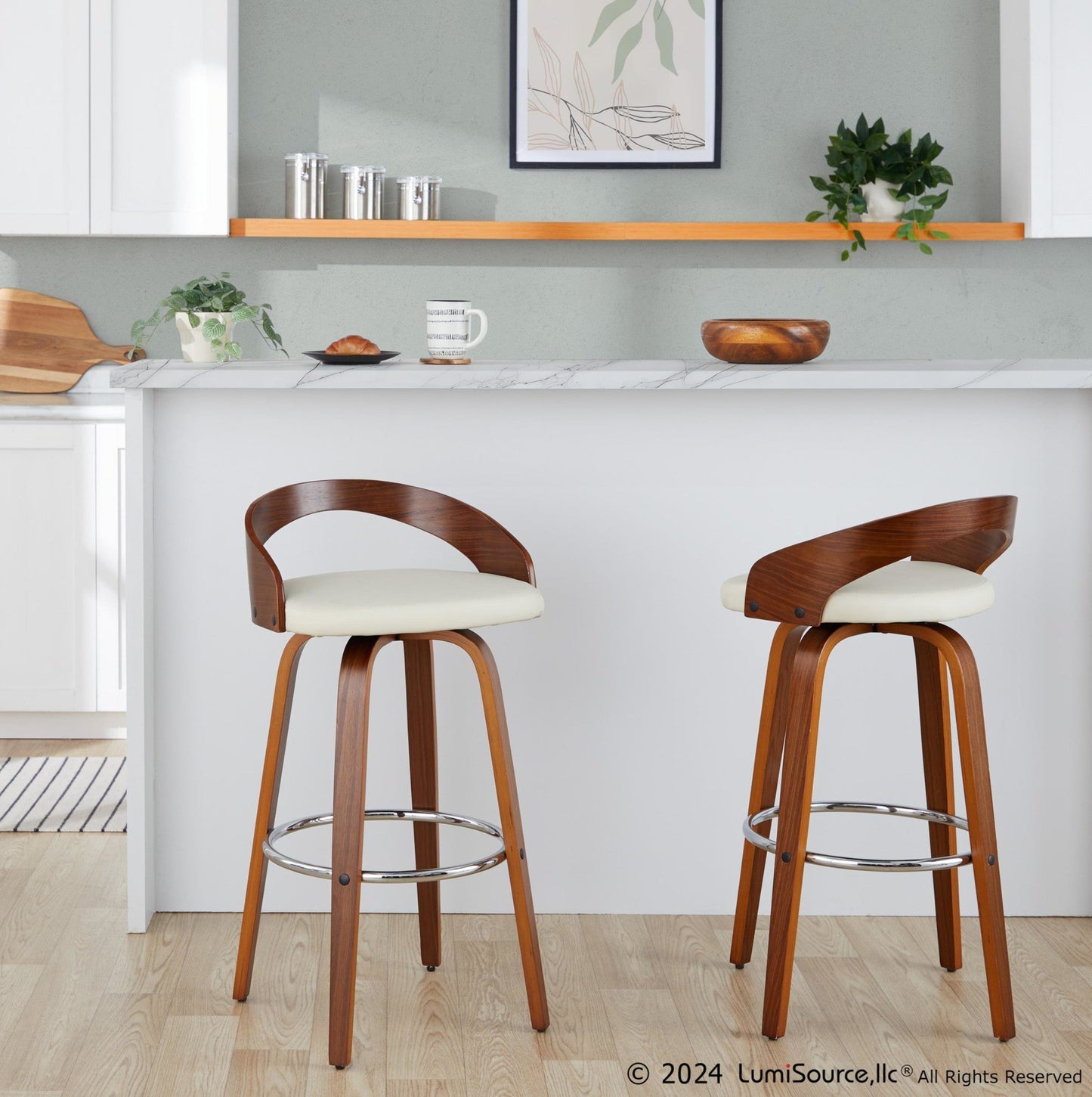 Majestic Office Furniture 30" Fixed-Height Barstool - Set of 2