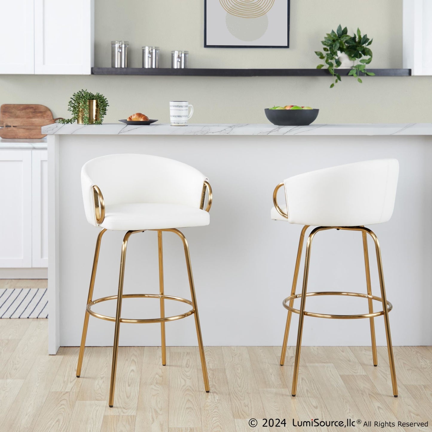 Majestic Office Furniture 30" Fixed-Height Barstool - Set of 2