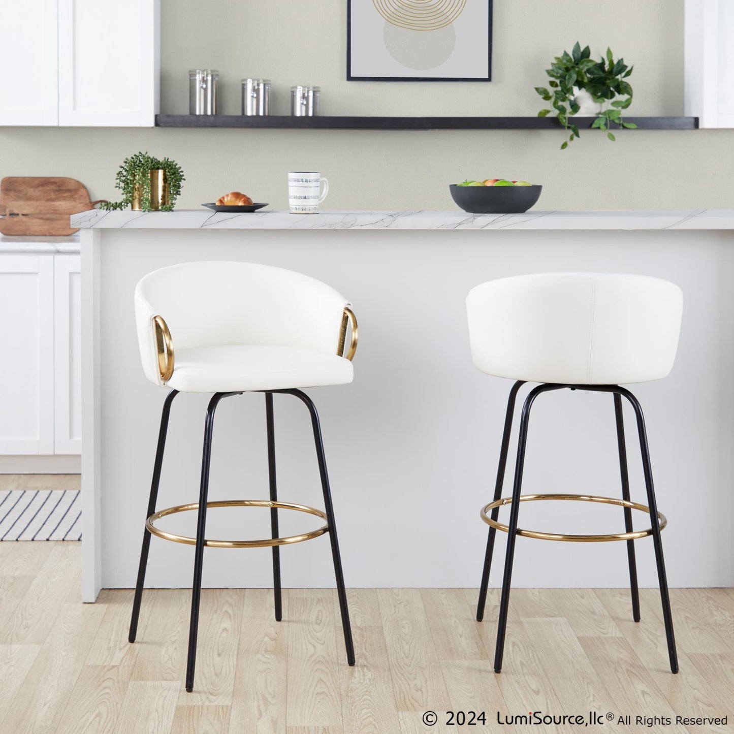 Majestic Office Furniture 30" Fixed-Height Barstool - Set of 2