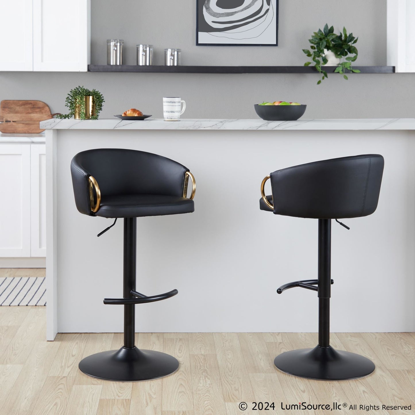 Majestic Office Furniture Adjustable Barstool - Set of 2