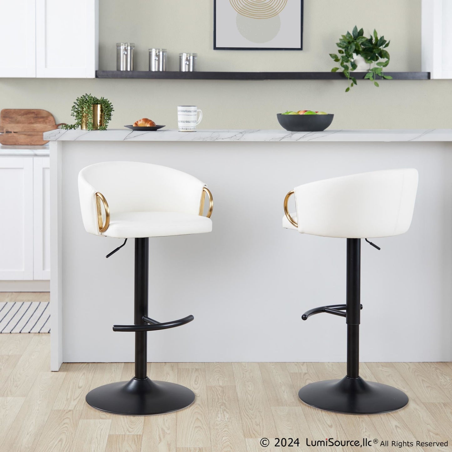 Majestic Office Furniture Adjustable Barstool - Set of 2