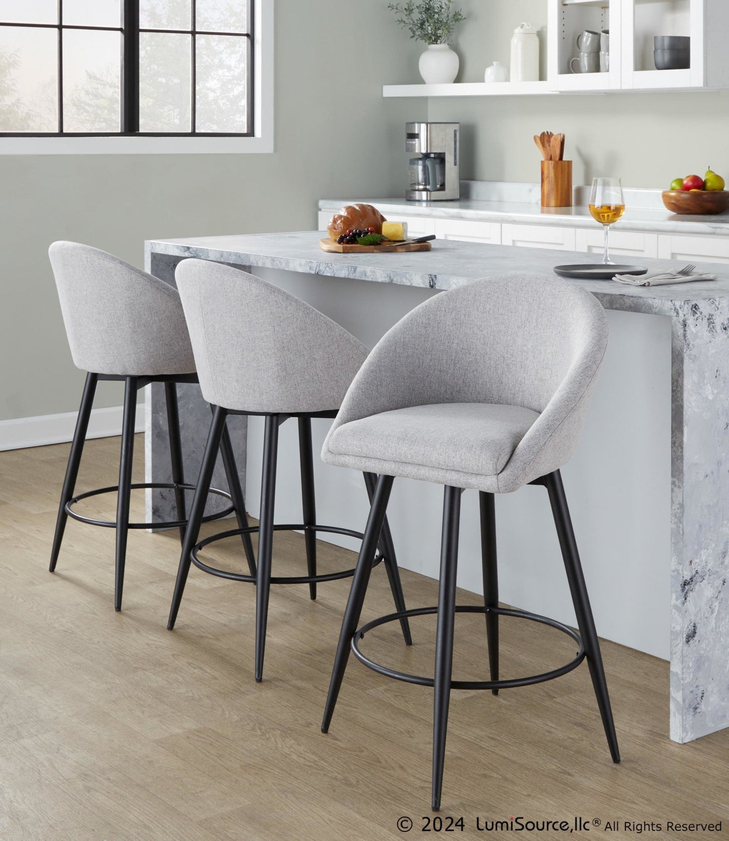 Majestic Office Furniture Highback 26" Fixed-Height Counter Stool - Set of 2