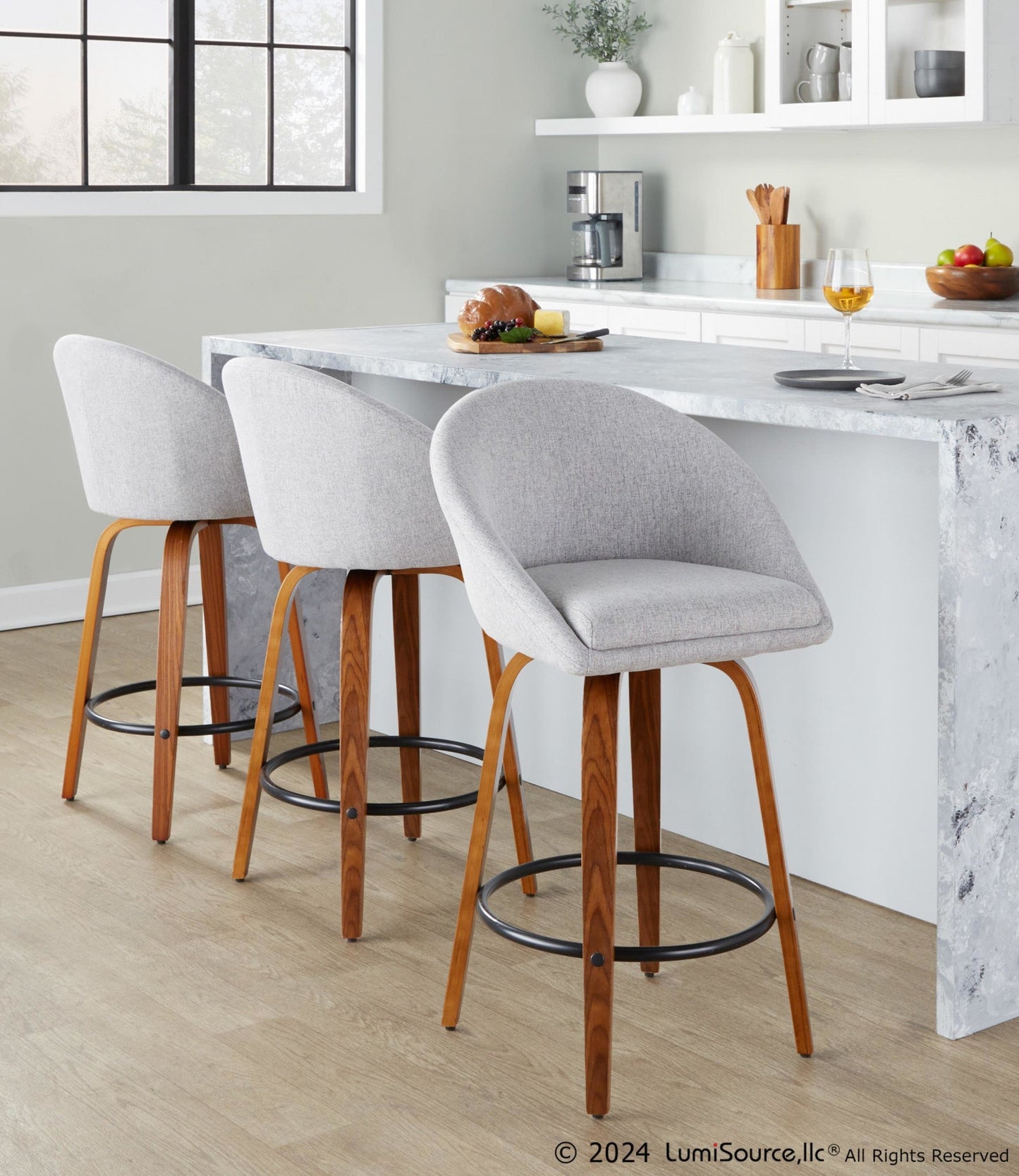 Majestic Office Furniture Highback 26" Fixed-Height Counter Stool - Set of 2