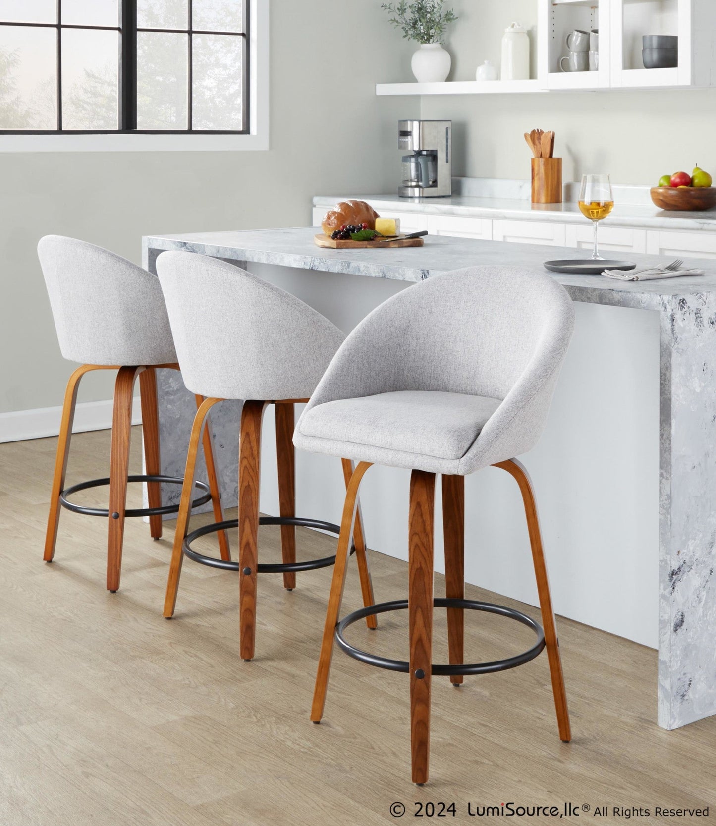Majestic Office Furniture Highback 26" Fixed-Height Counter Stool - Set of 2