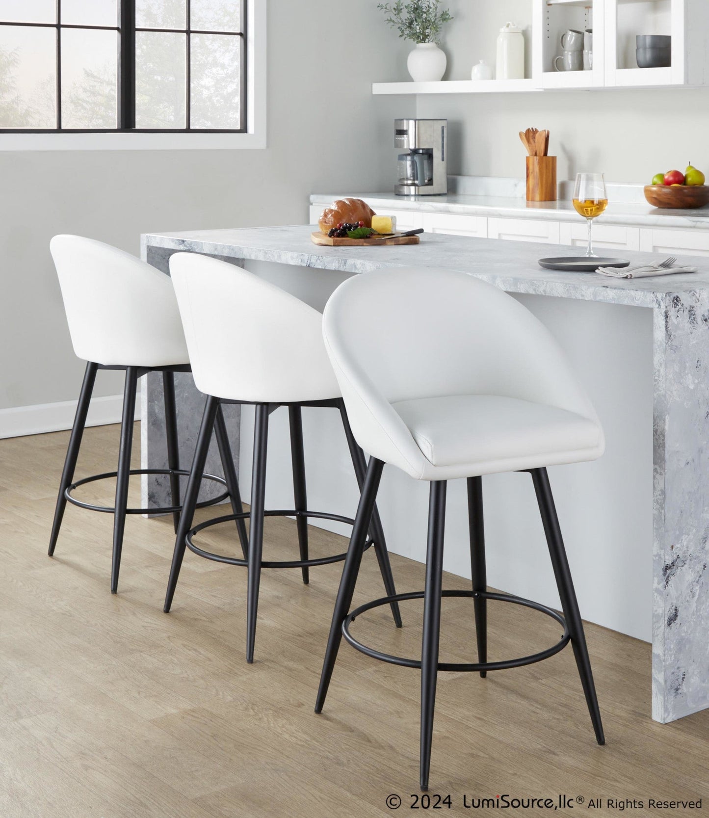 Majestic Office Furniture Highback 26" Fixed-Height Counter Stool - Set of 2