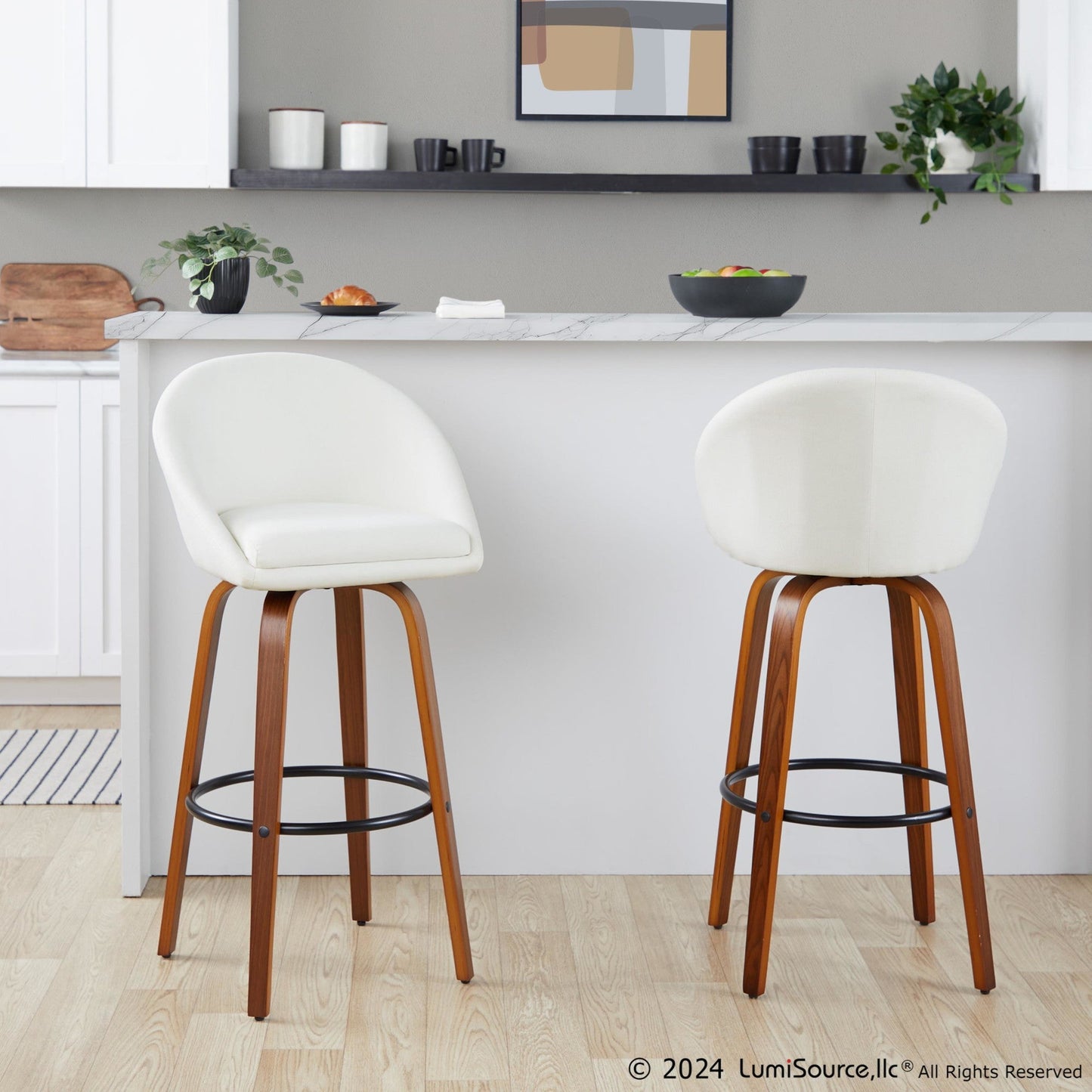 Majestic Office Furniture Highback 30" Fixed-Height Barstool - Set of 2