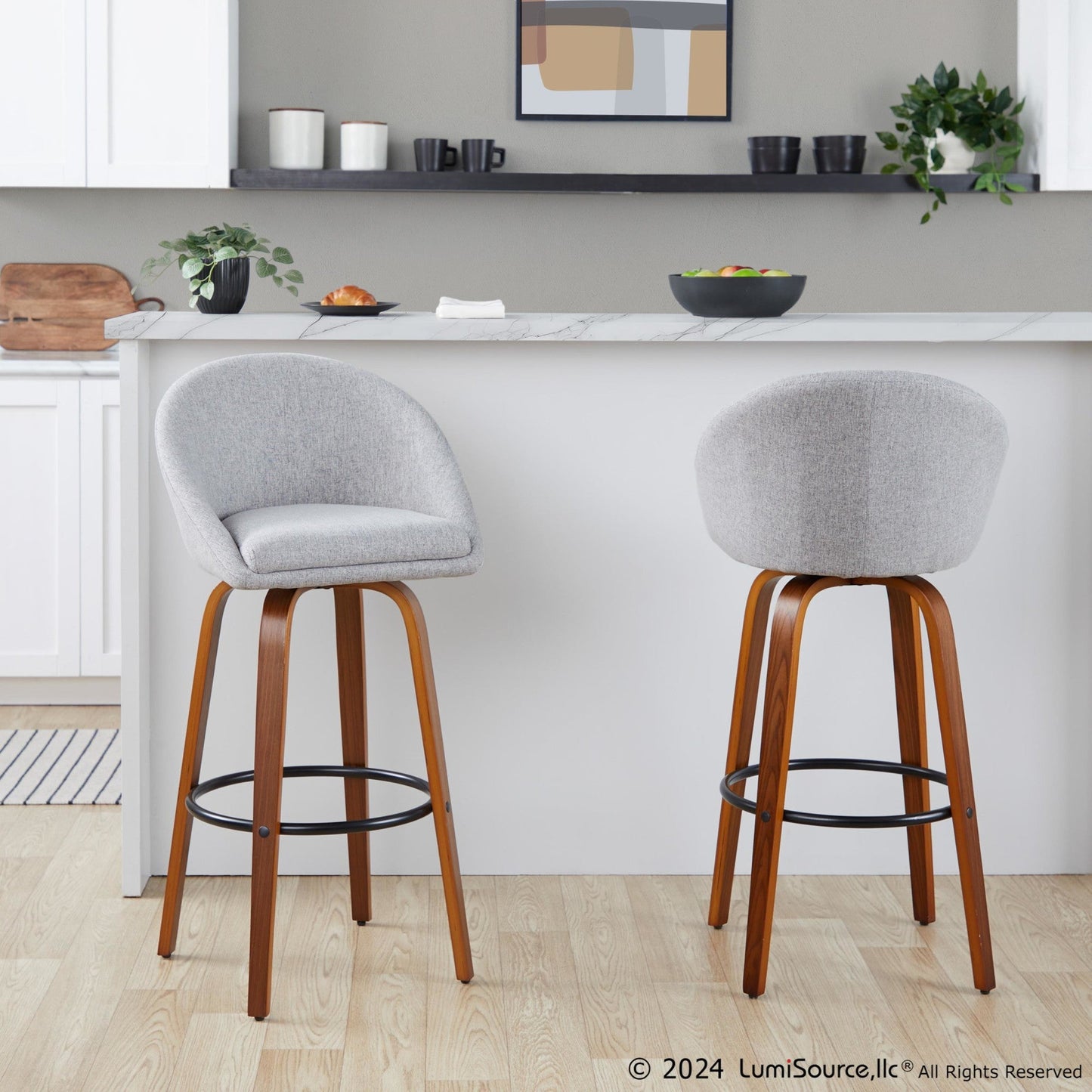 Majestic Office Furniture Highback 30" Fixed-Height Barstool - Set of 2