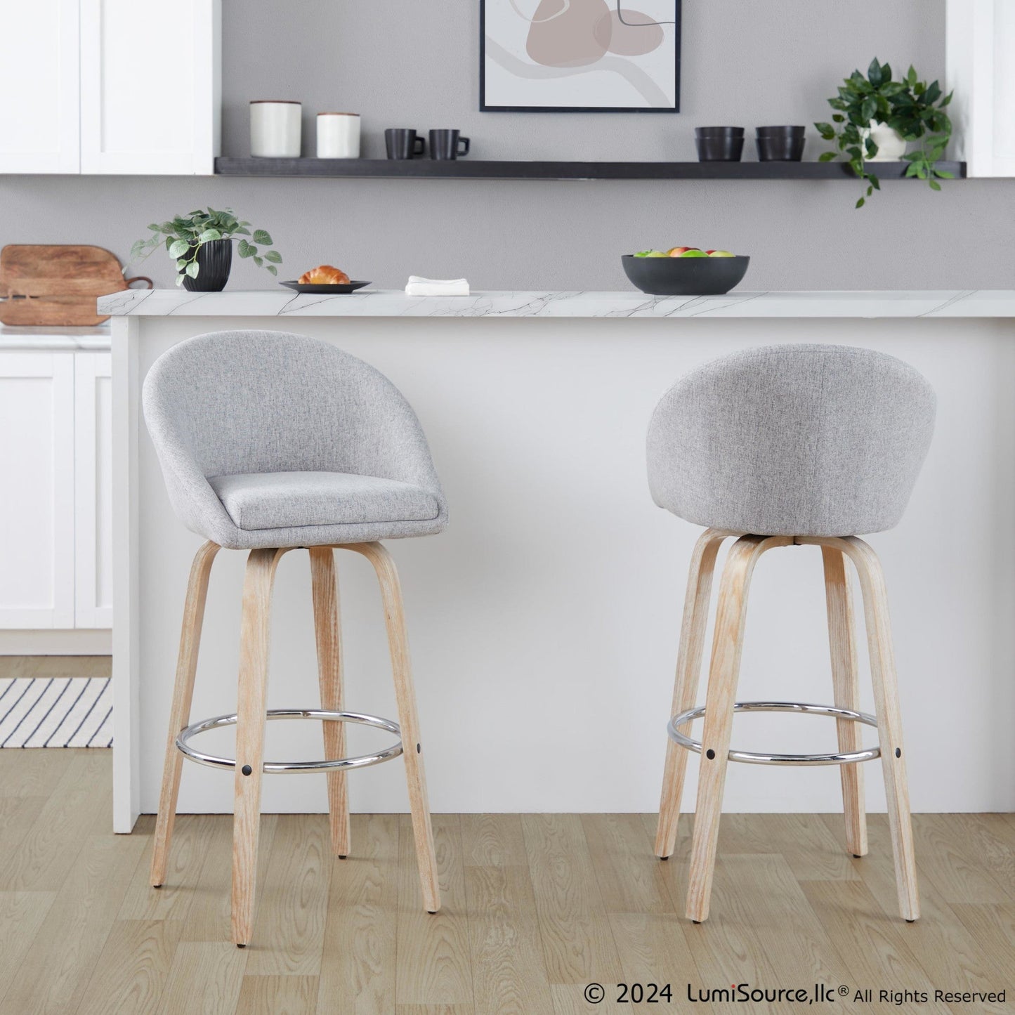 Majestic Office Furniture Highback 30" Fixed-Height Barstool - Set of 2