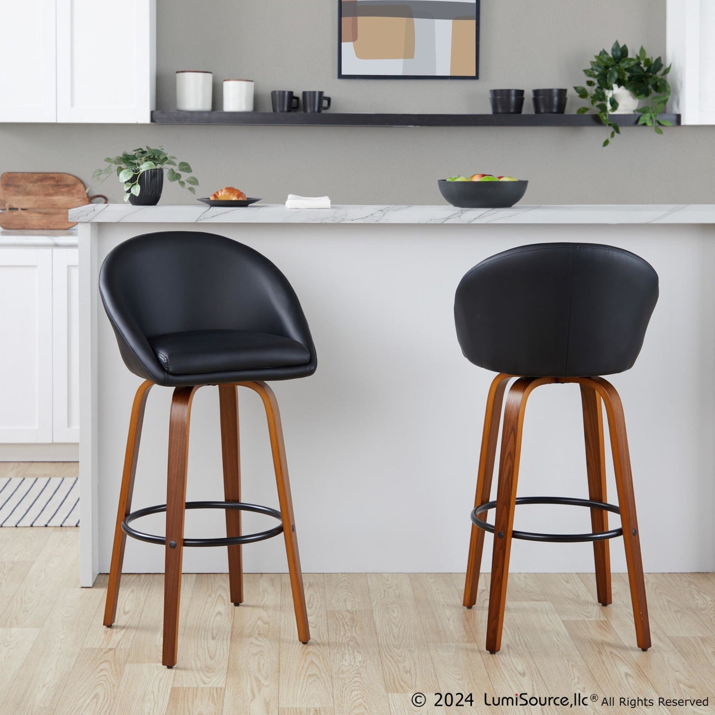Majestic Office Furniture Highback 30" Fixed-Height Barstool - Set of 2