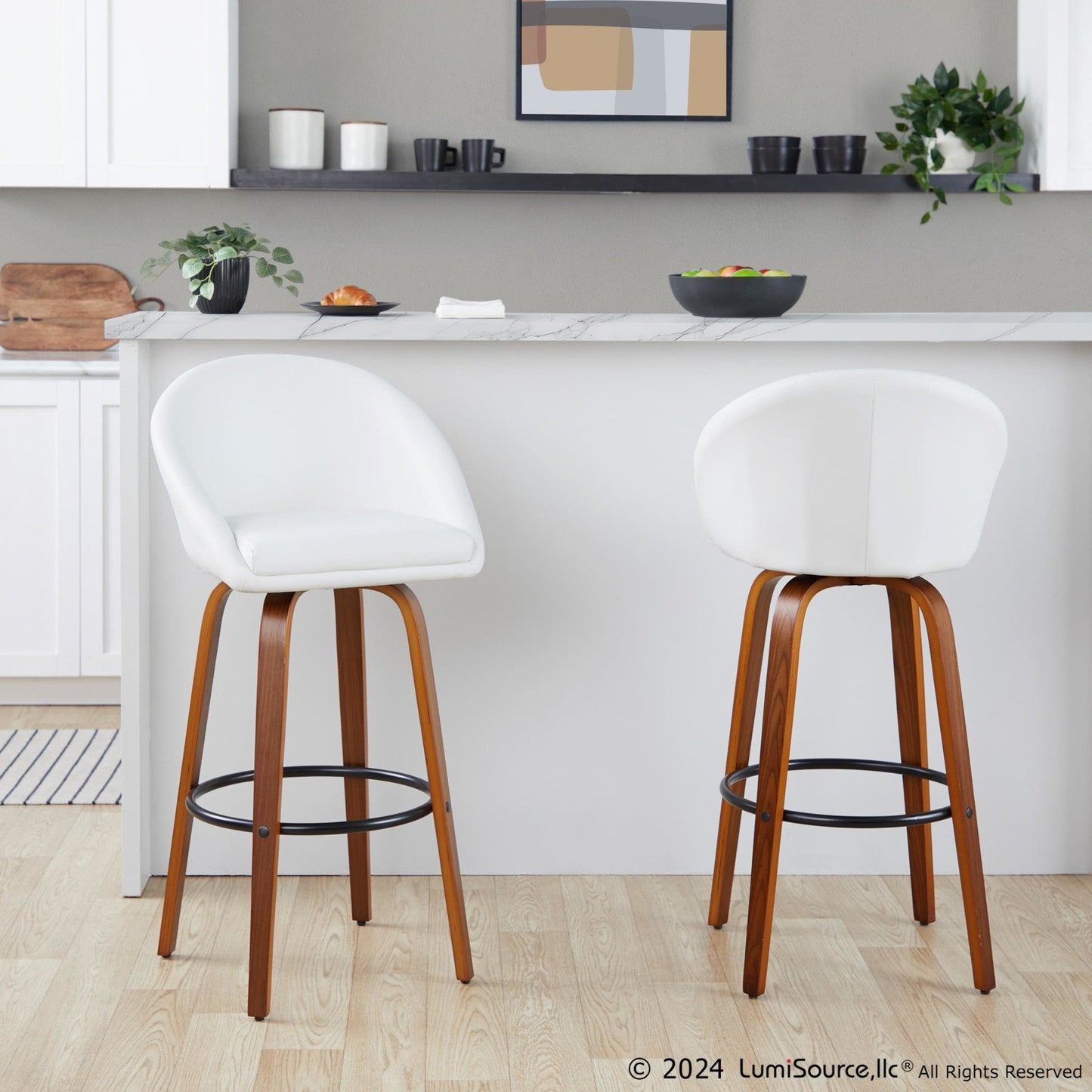 Majestic Office Furniture Highback 30" Fixed-Height Barstool - Set of 2