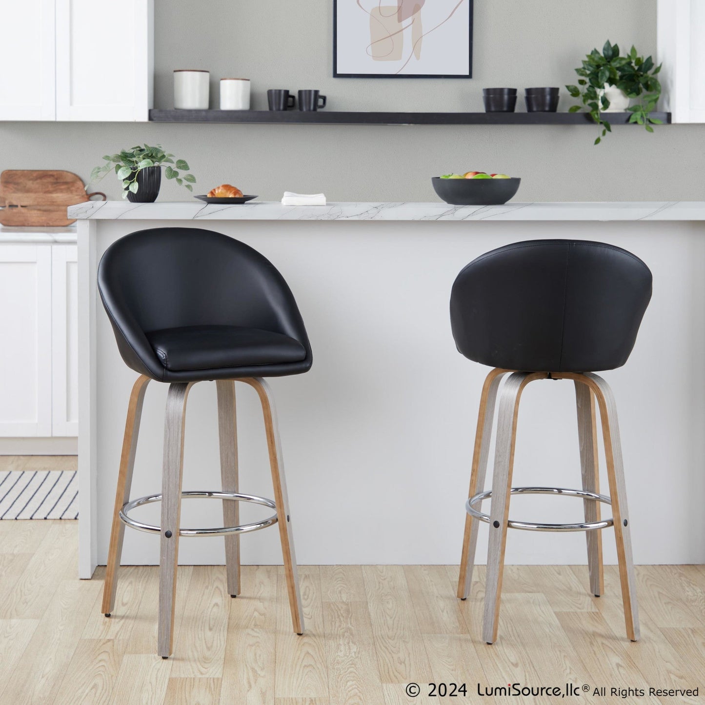 Majestic Office Furniture Highback 30" Fixed-Height Barstool - Set of 2