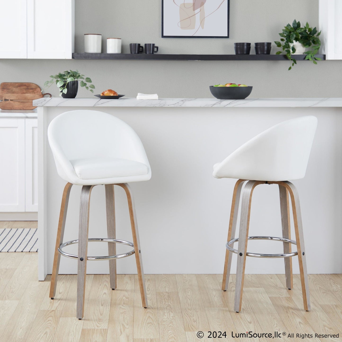 Majestic Office Furniture Highback 30" Fixed-Height Barstool - Set of 2