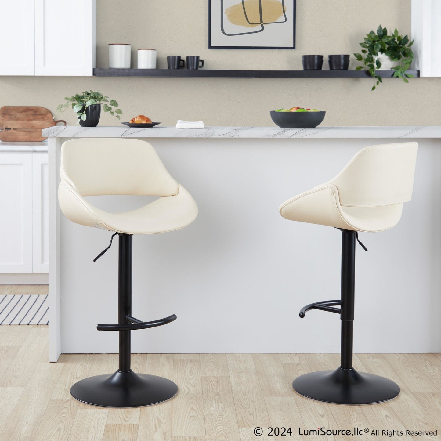 Majestic Office Furniture Adjustable Barstool - Set of 2