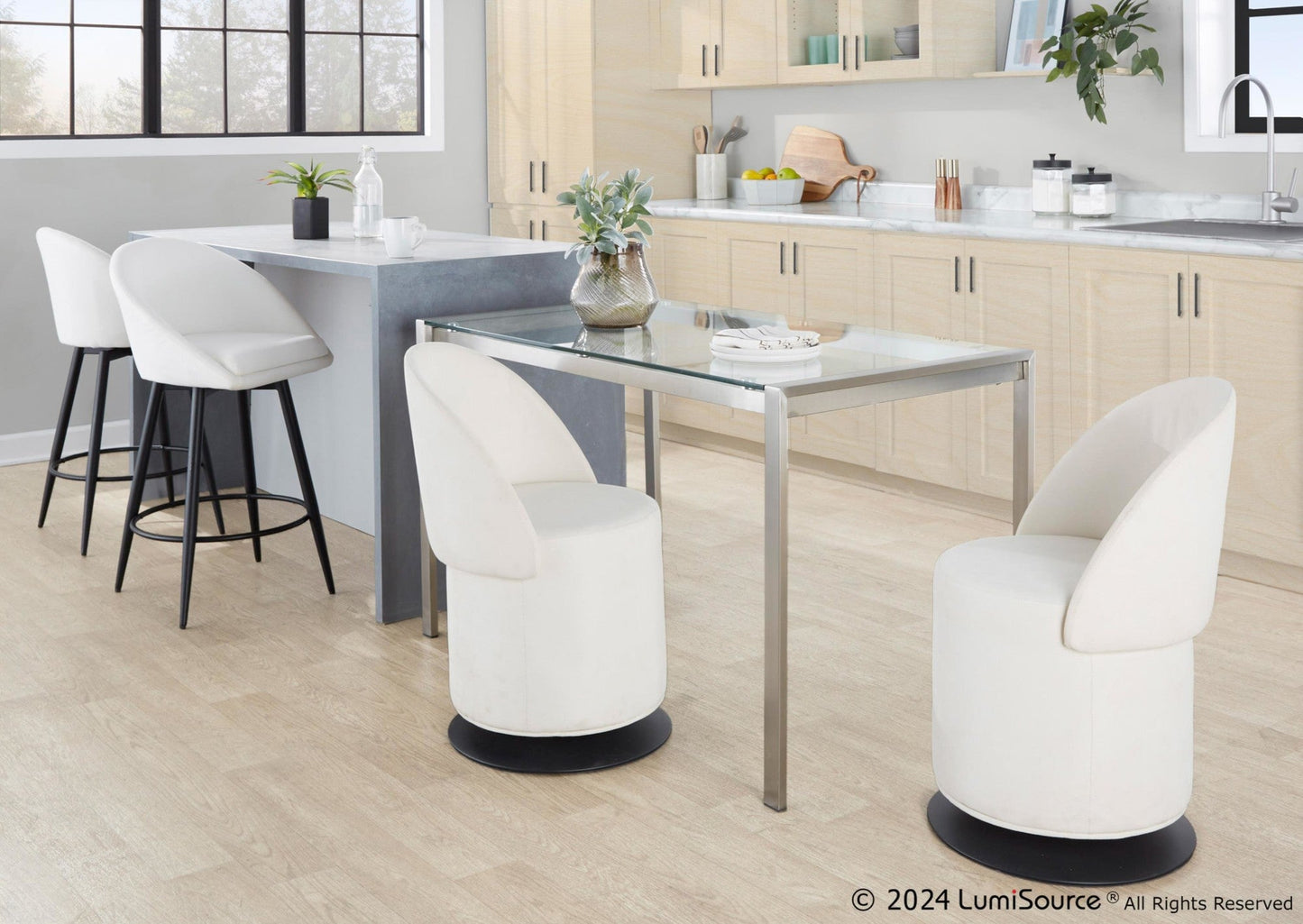 Majestic Office Furniture Highback 26" Fixed-Height Counter Stool - Set of 2