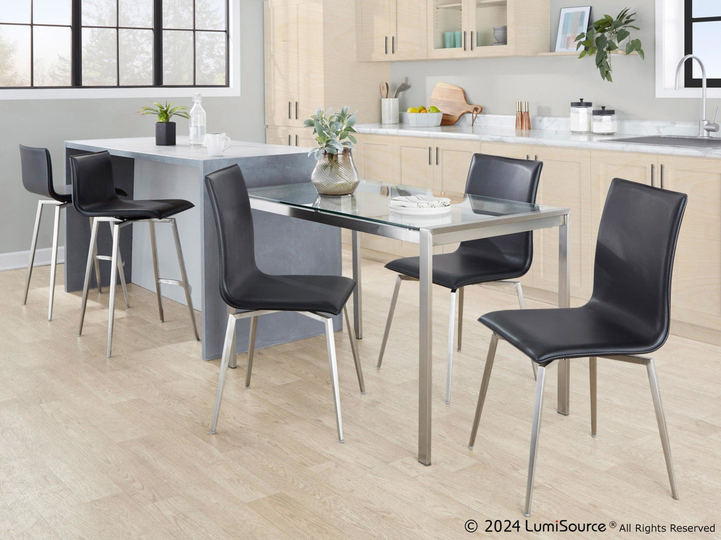 Majestic Office Furniture Upholstered 26" Fixed-Height Counter Stool - Set of 2