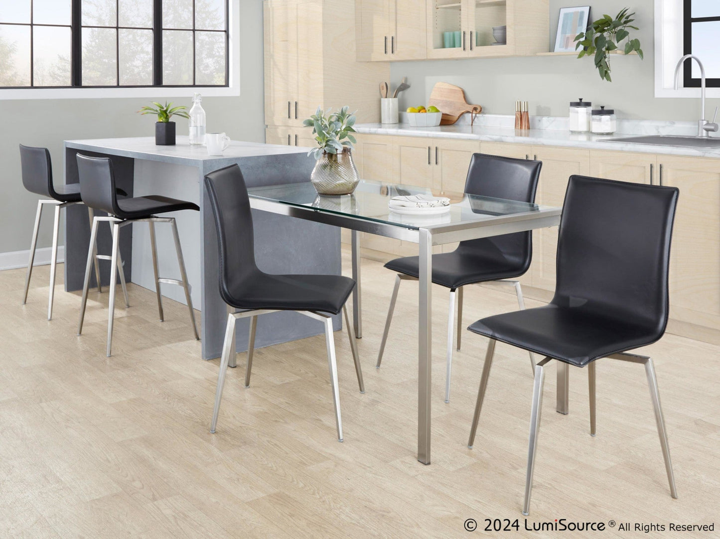 Majestic Office Furniture Upholstered 26" Fixed-Height Counter Stool - Set of 2
