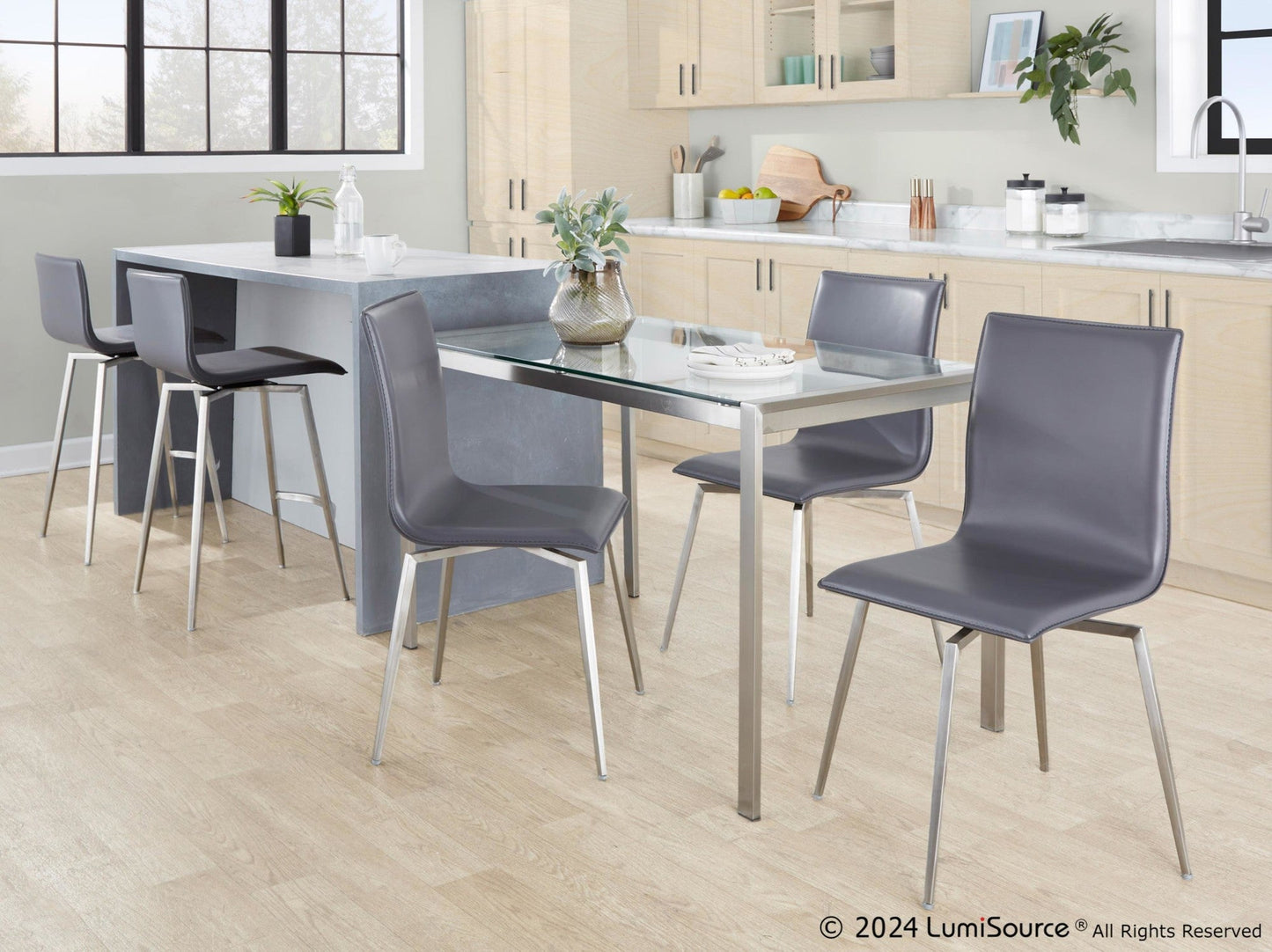 Majestic Office Furniture Upholstered 26" Fixed-Height Counter Stool - Set of 2