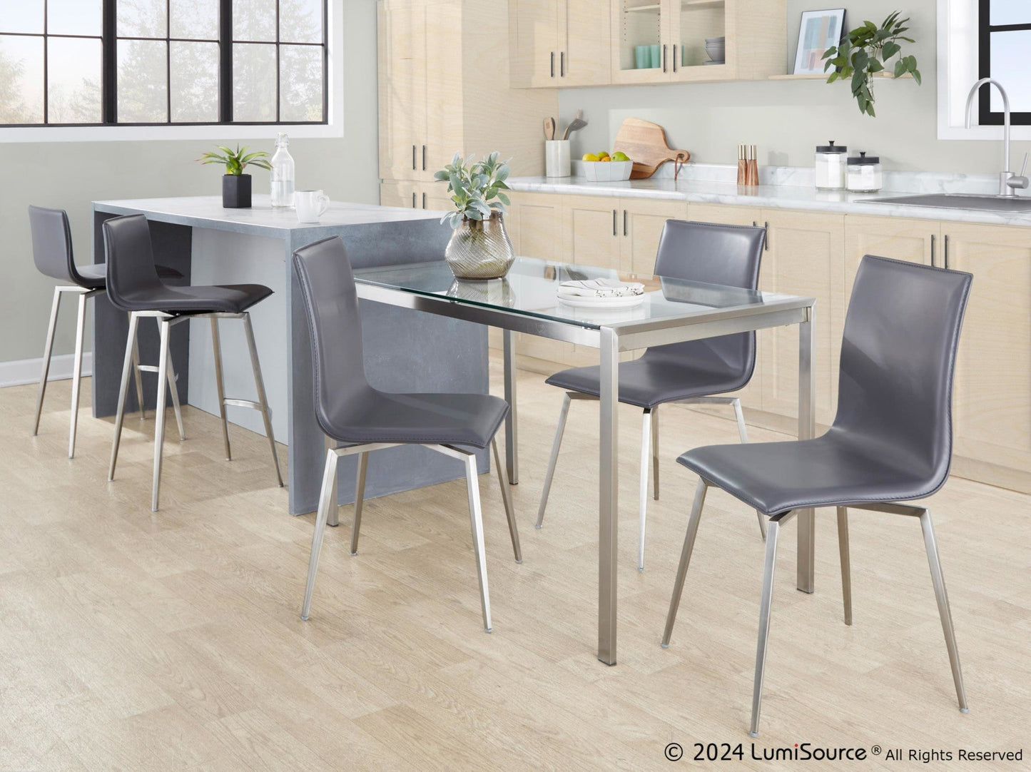 Majestic Office Furniture Upholstered 26" Fixed-Height Counter Stool - Set of 2