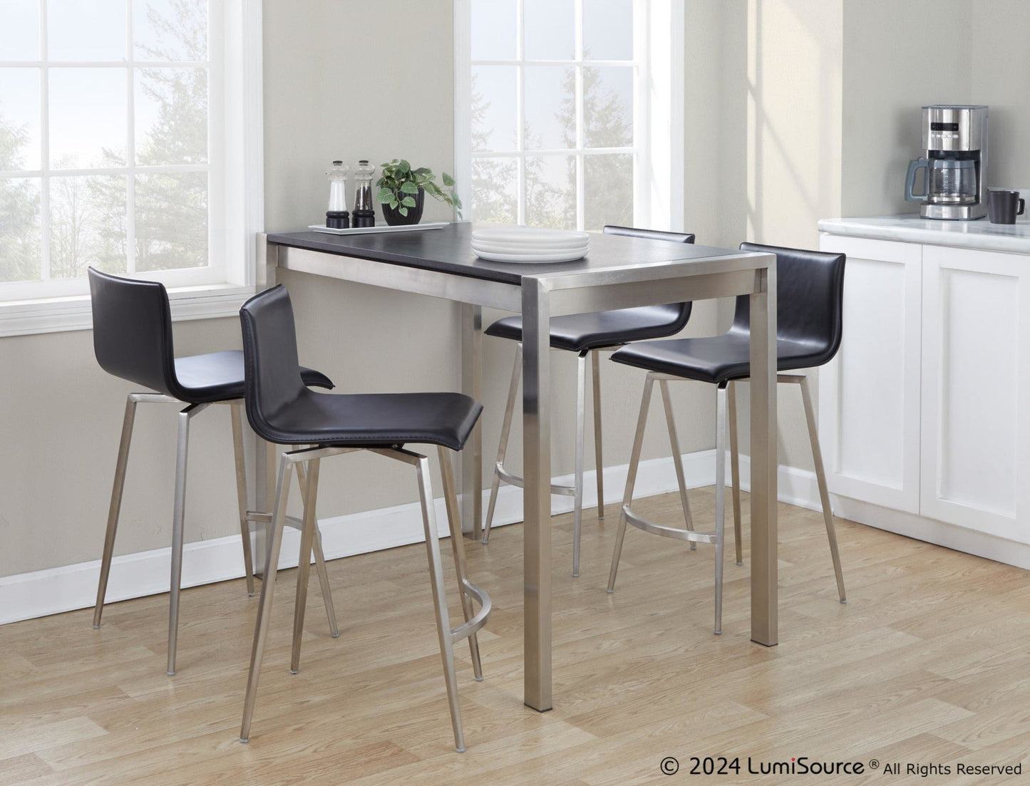 Majestic Office Furniture Upholstered 26" Fixed-Height Counter Stool - Set of 2