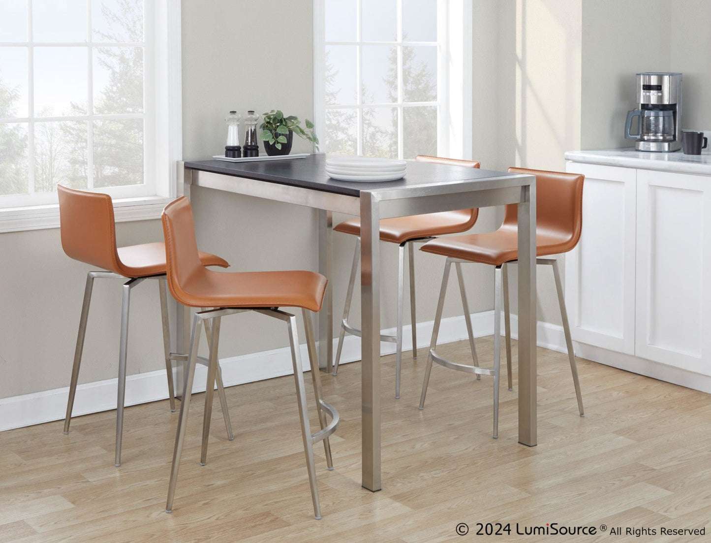 Majestic Office Furniture Upholstered 26" Fixed-Height Counter Stool - Set of 2