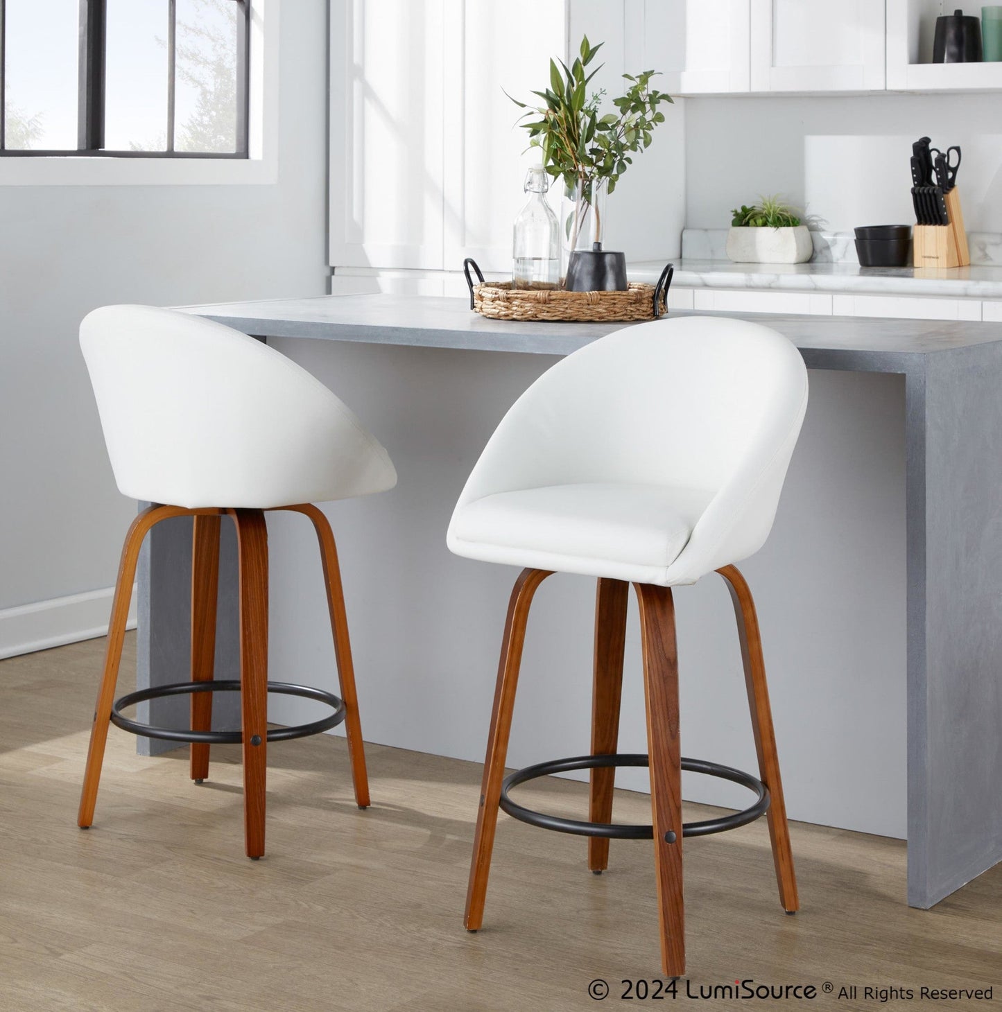 Majestic Office Furniture Highback 26" Fixed-Height Counter Stool - Set of 2