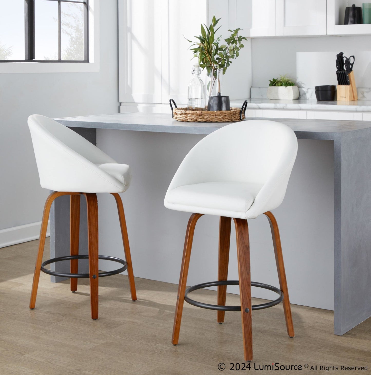 Majestic Office Furniture Highback 26" Fixed-Height Counter Stool - Set of 2