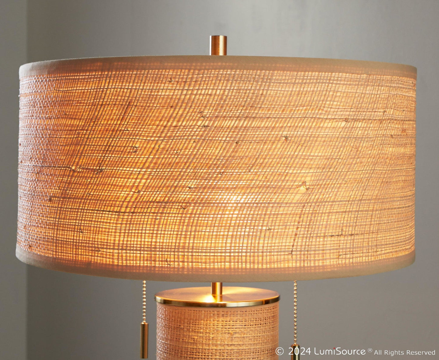 Lumisource Cylinder Rattan 29" Table Lamp