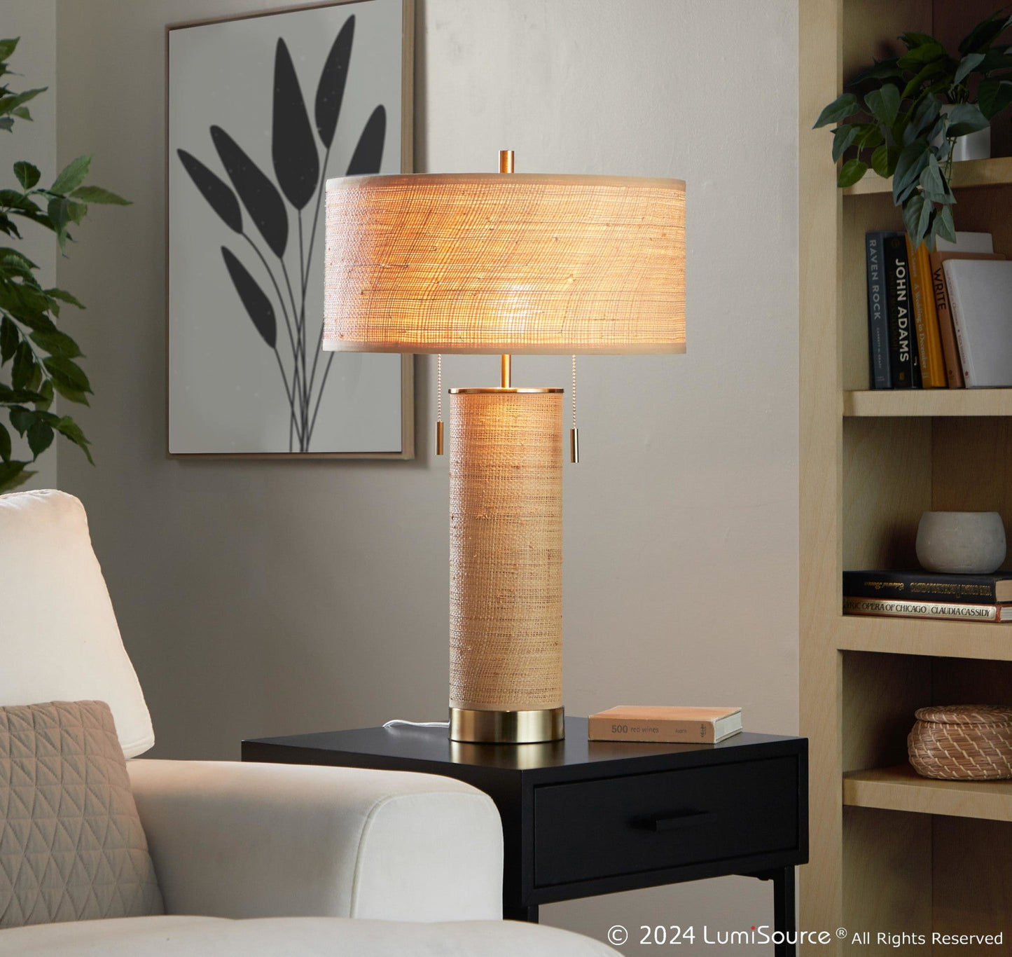 Lumisource Cylinder Rattan 29" Table Lamp
