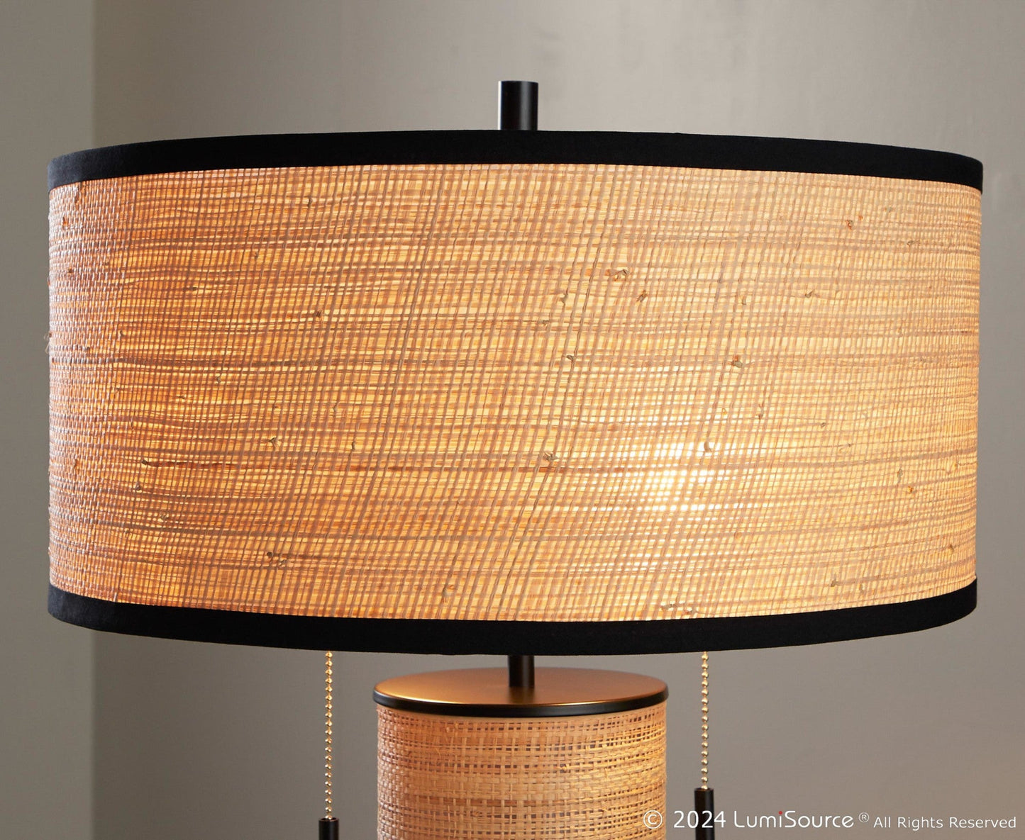 Lumisource Cylinder Rattan 29" Table Lamp