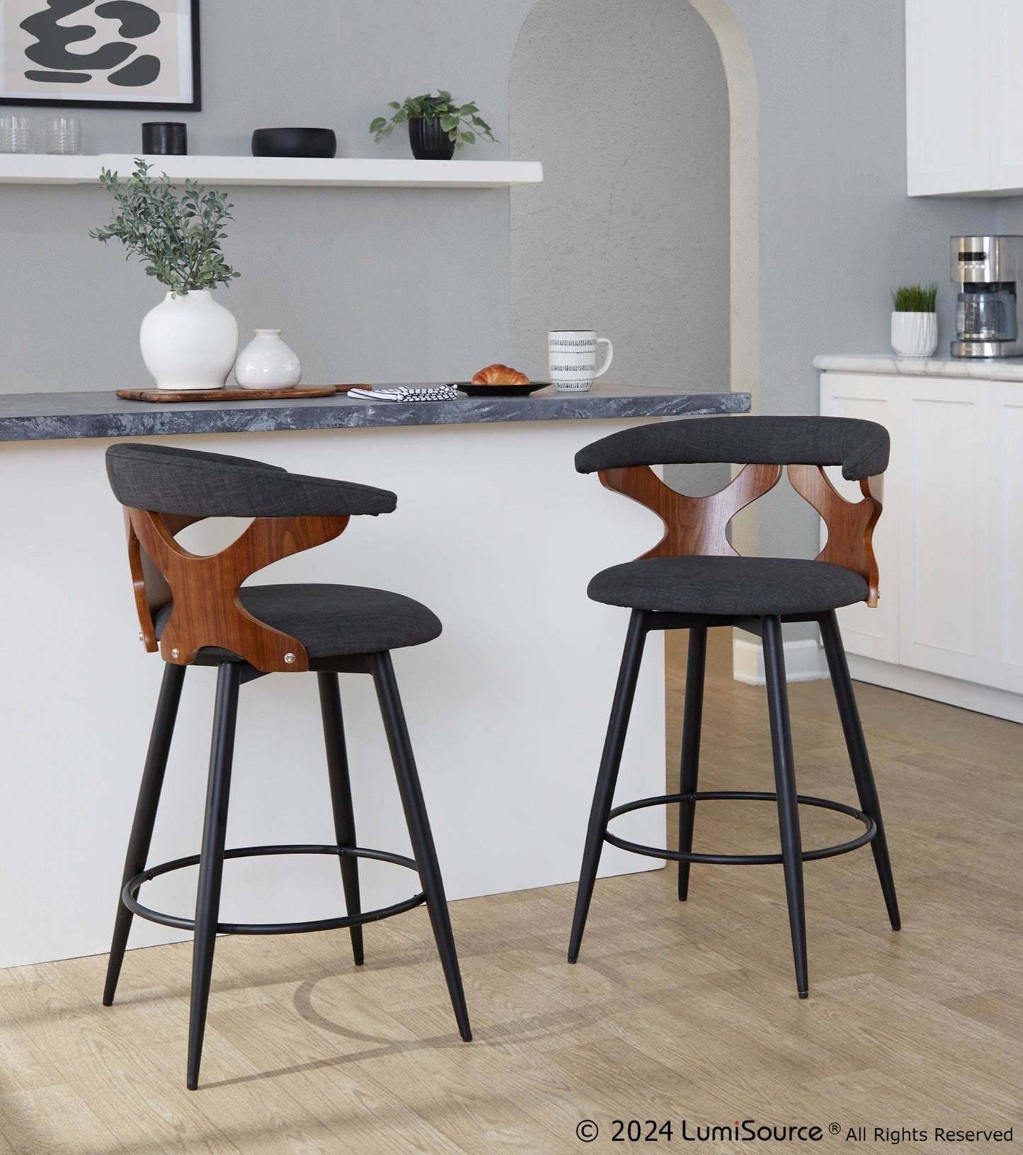 Majestic Office Furniture 25" Fixed-Height Counter Stool - Set of 2