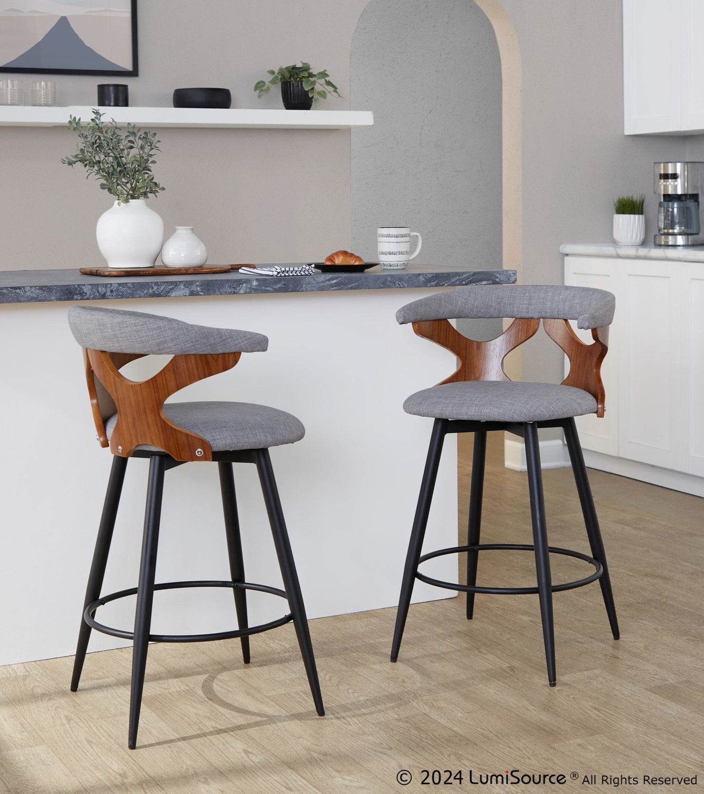 Majestic Office Furniture 25" Fixed-Height Counter Stool - Set of 2