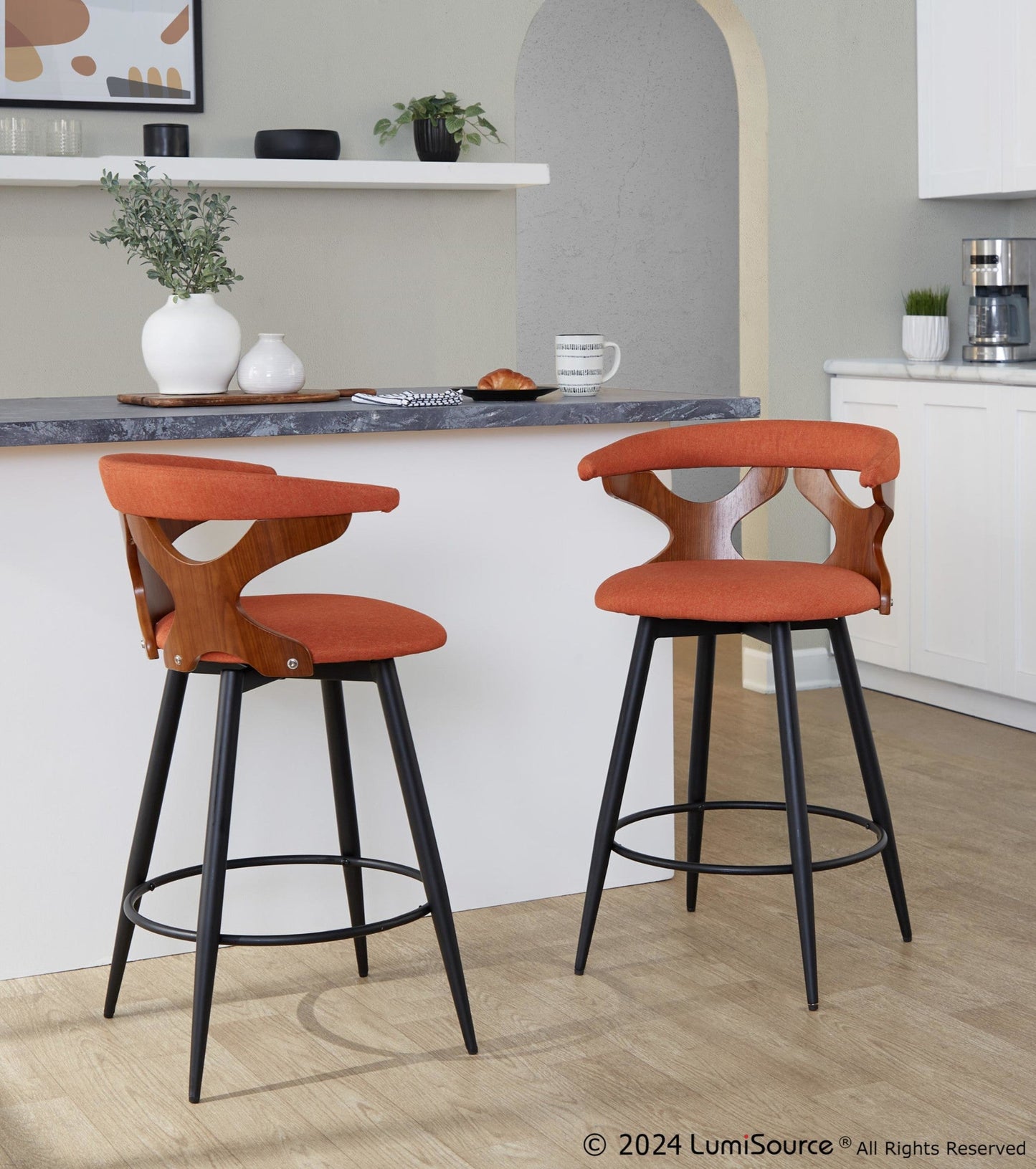 Majestic Office Furniture 25" Fixed-Height Counter Stool - Set of 2