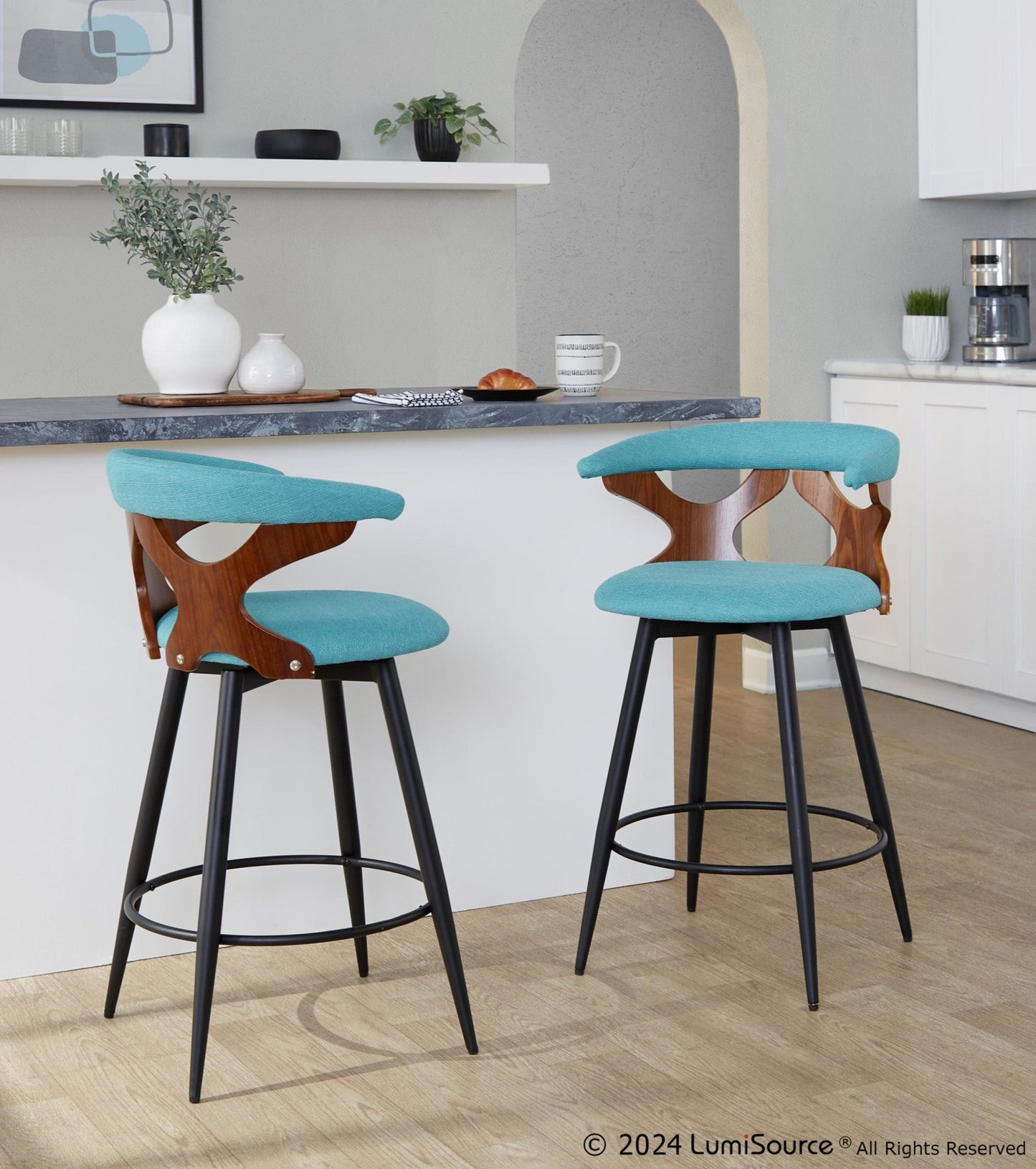 Majestic Office Furniture 25" Fixed-Height Counter Stool - Set of 2