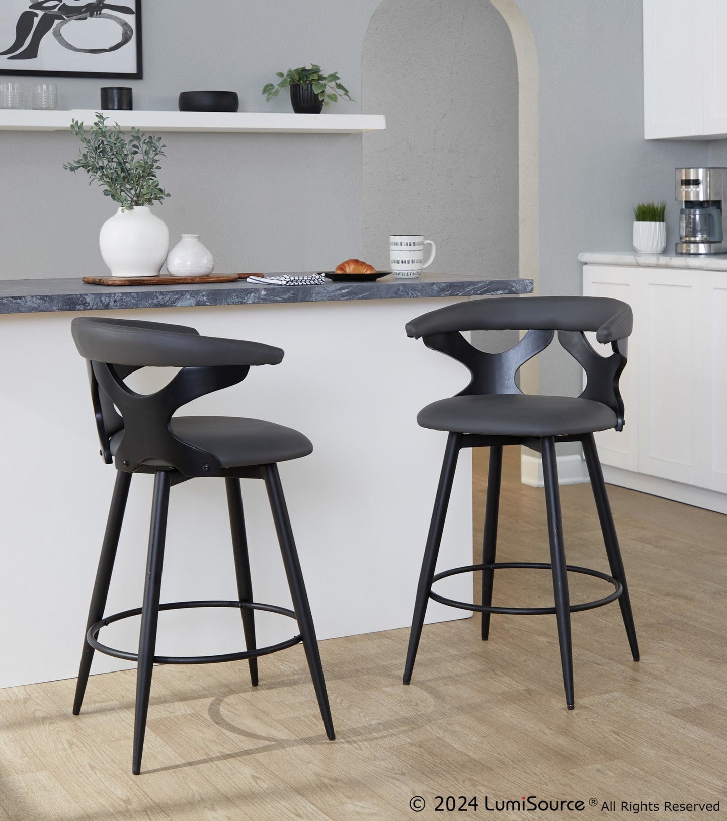 Majestic Office Furniture 25" Fixed-Height Counter Stool - Set of 2
