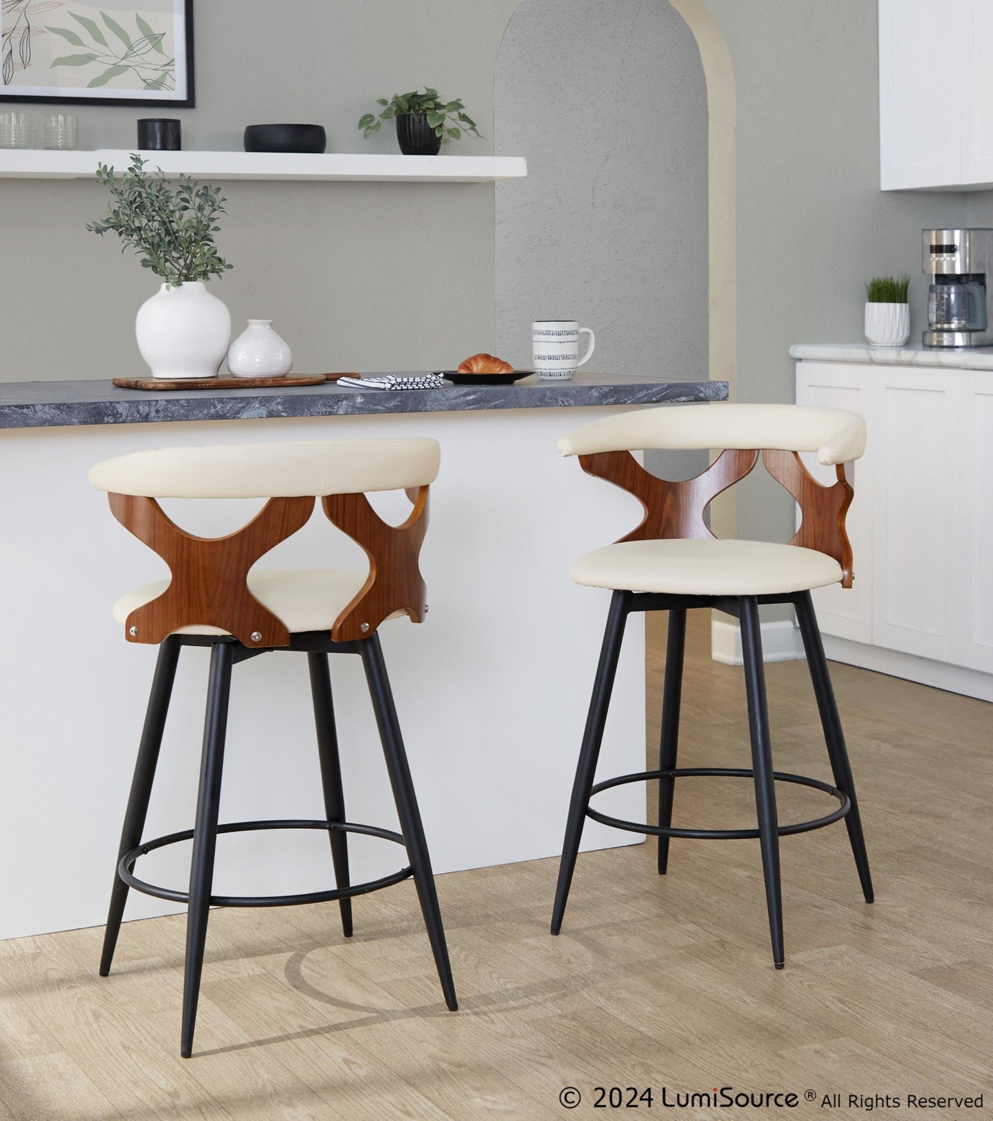 Majestic Office Furniture 25" Fixed-Height Counter Stool - Set of 2