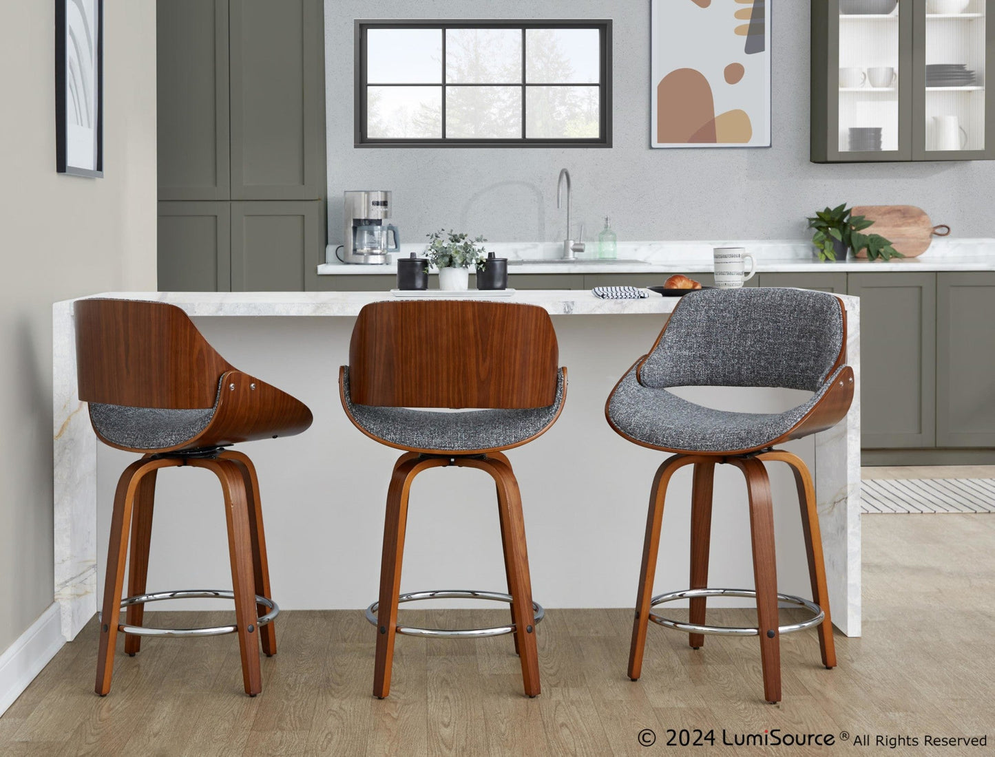 Majestic Office Furniture 24" Fixed-Height Counter Stool - Set of 2